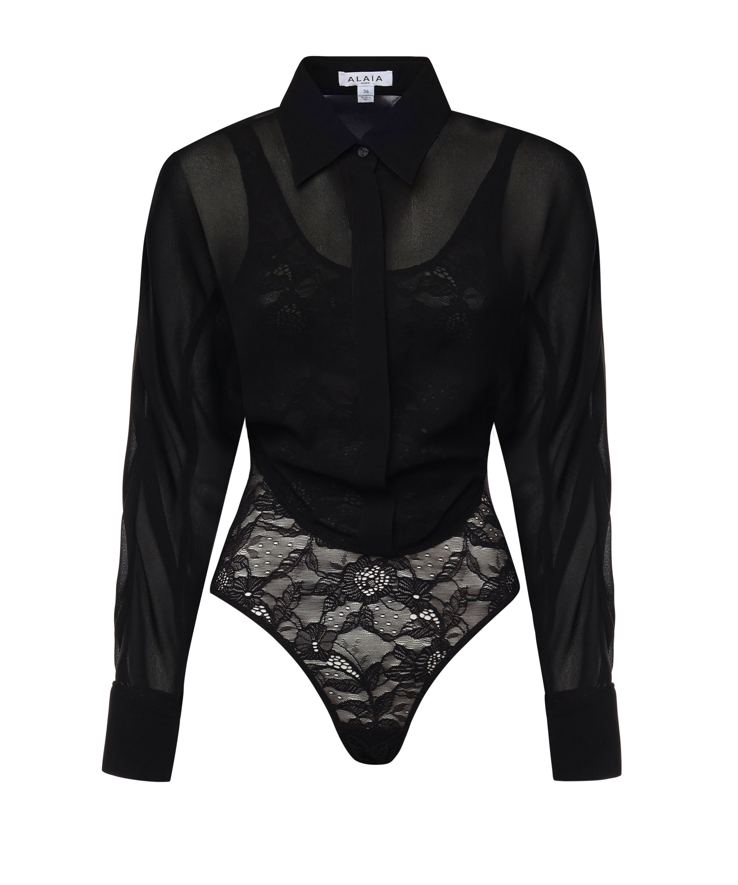 Camicia body in georgette AA9C0930T666A 995 ALAIA 