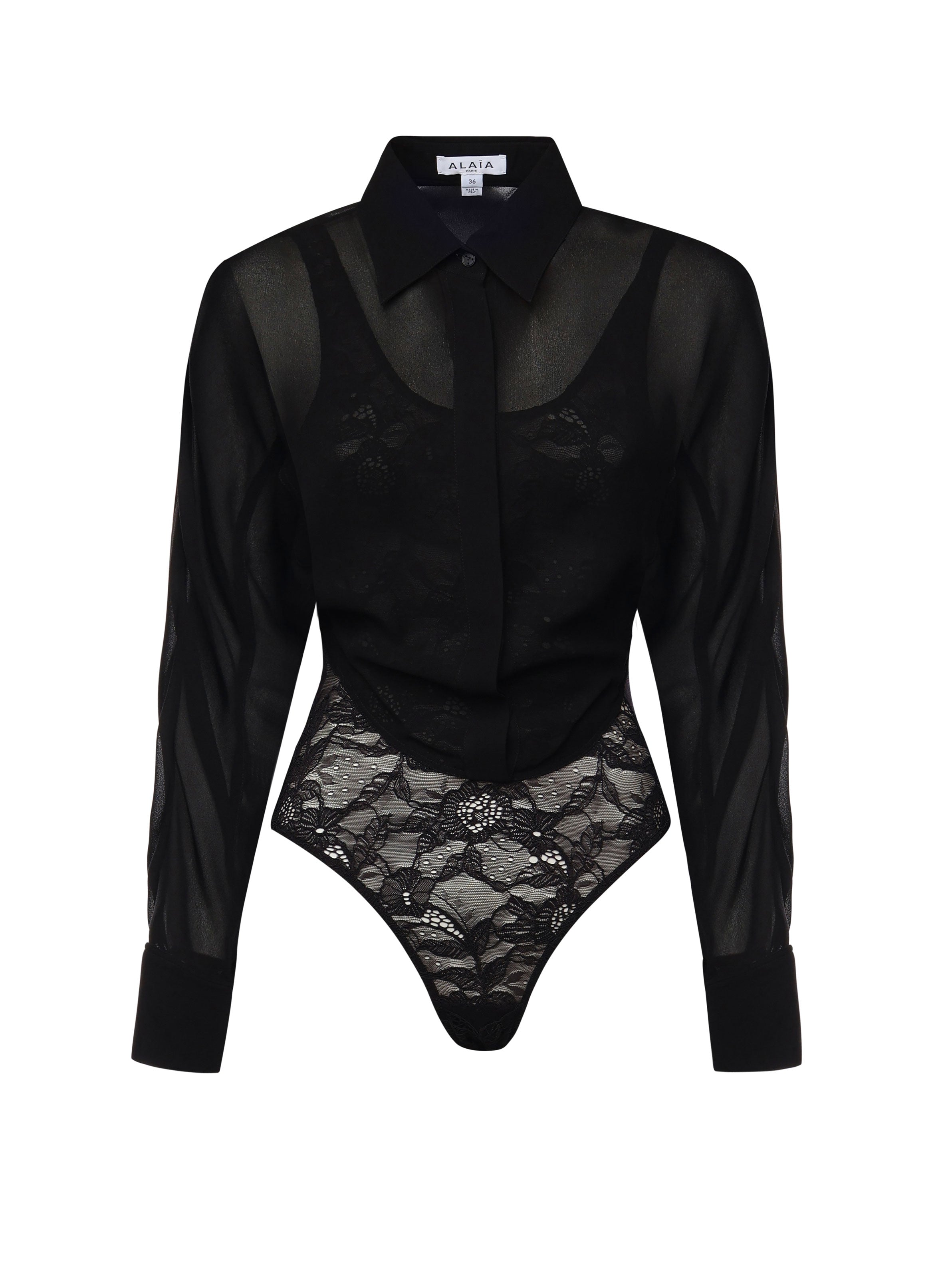 Camicia body in georgette AA9C0930T666A 995 ALAIA 