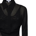 Camicia body in georgette AA9C0930T666A 995 ALAIA 