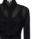 Camicia body in georgette AA9C0930T666A 995 ALAIA 