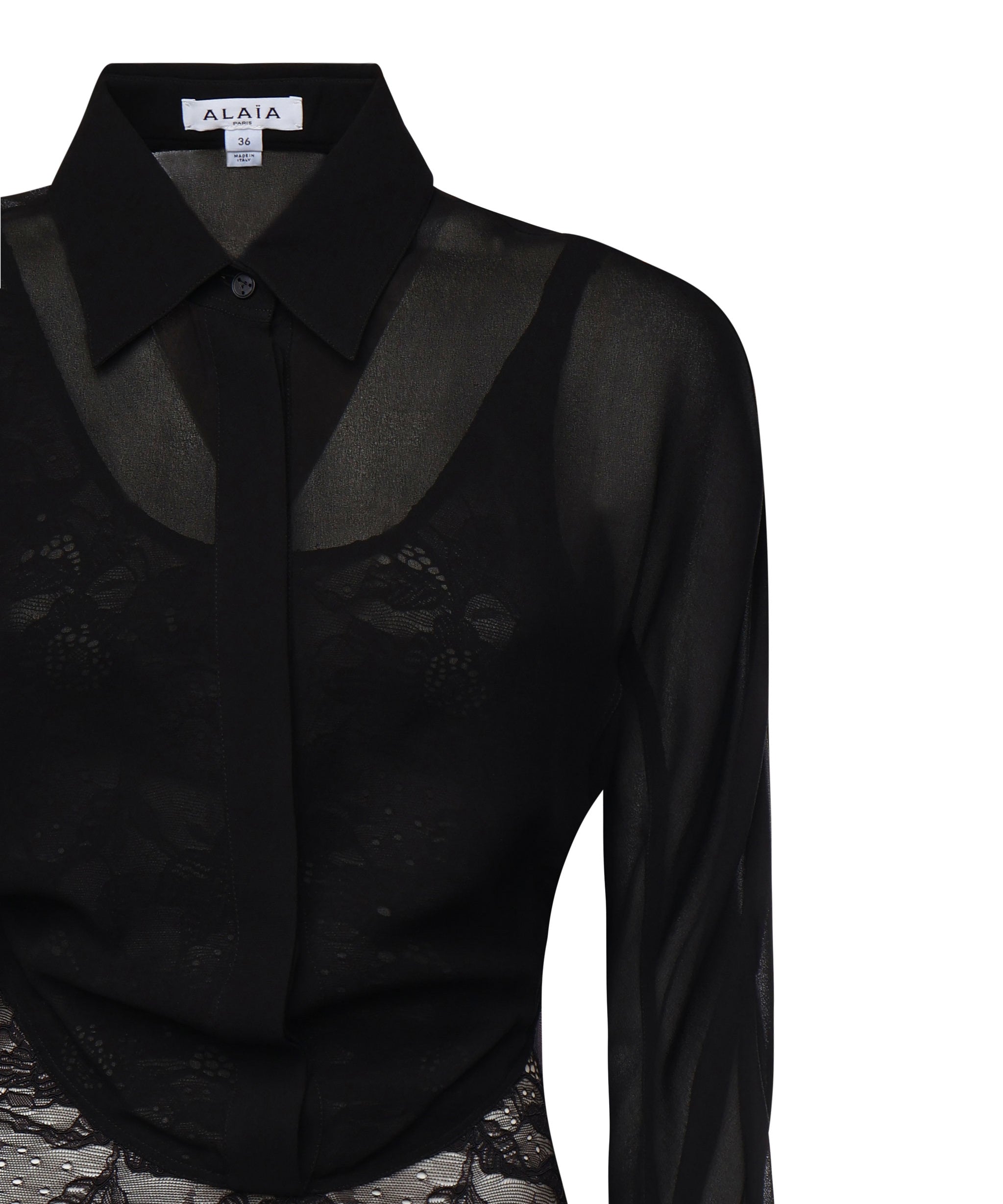 Camicia body in georgette AA9C0930T666A 995 ALAIA 