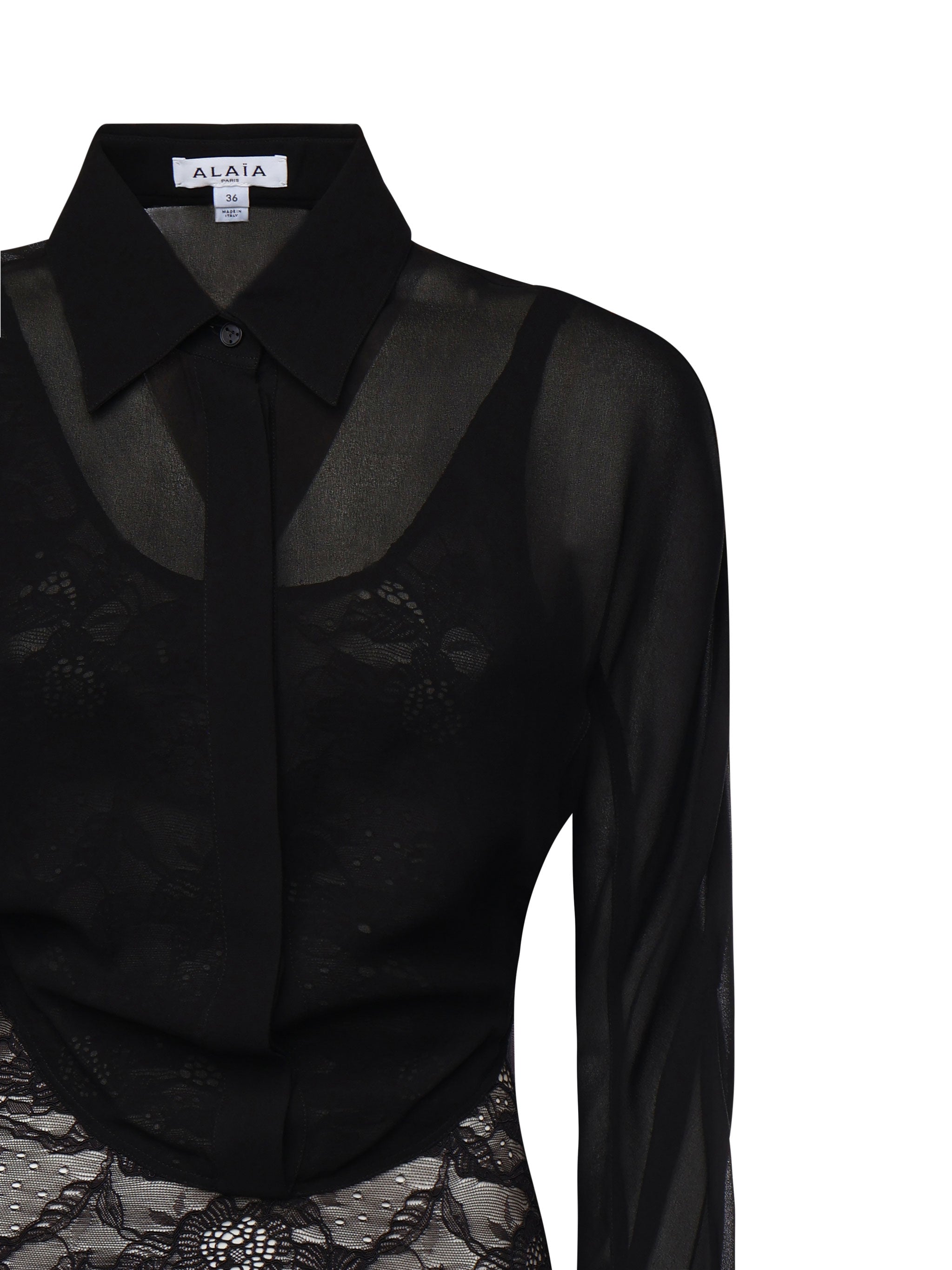Camicia body in georgette AA9C0930T666A 995 ALAIA 