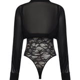 Camicia body in georgette AA9C0930T666A 995 ALAIA 