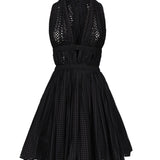 Mini dress in popeline traforato AA9R13456TL19 995 ALAIA 