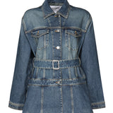 Giacca in denim con baschina<BR/> AA9V0422T536A 525 ALAIA 