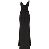 Abito lungo con schiena scoperta AUS5NINFEA BLACK ALBERTO AUDENINO 