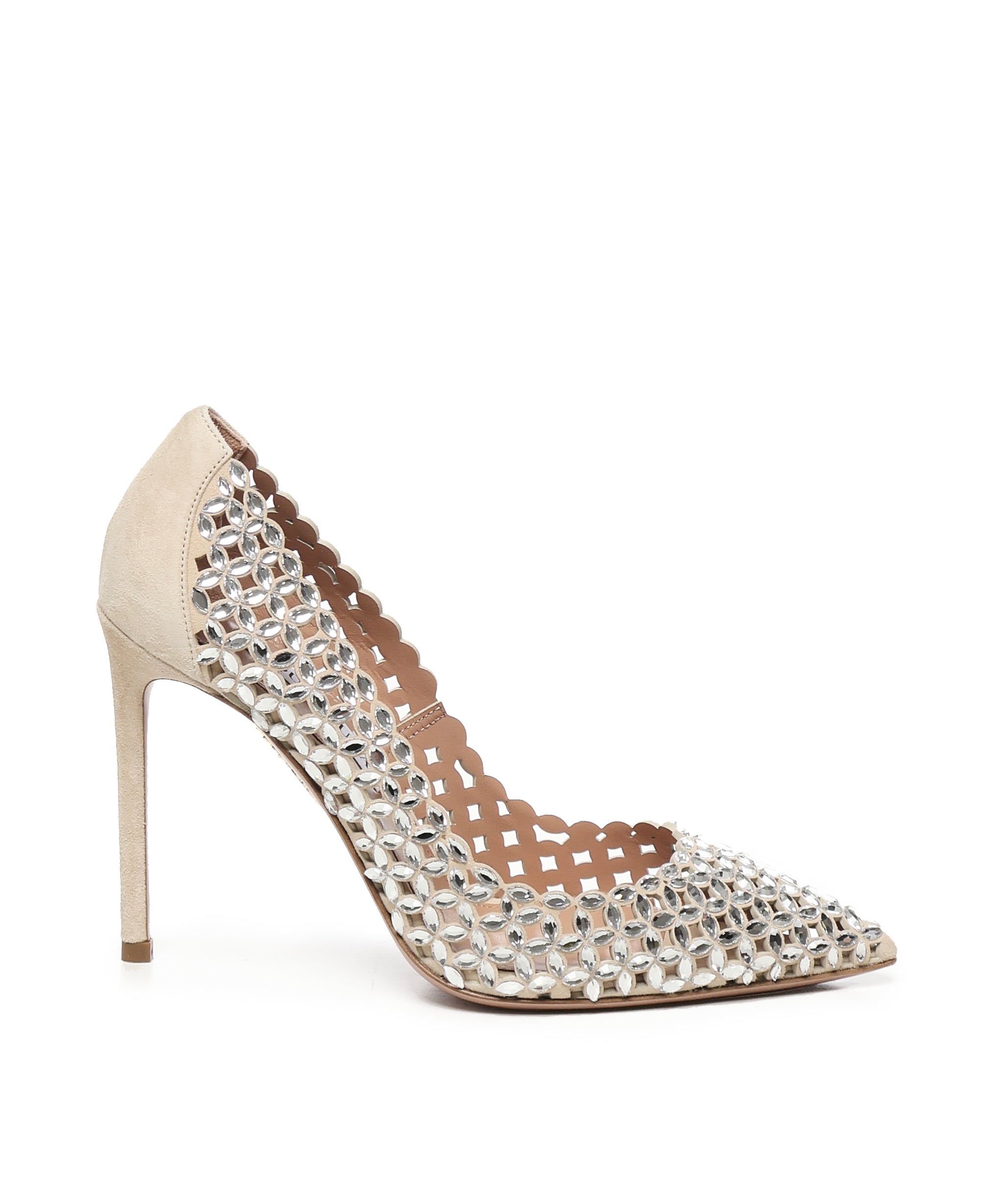 Décolleté in suede con cristalli CTAHIGP0 SUENND AQUAZZURA 