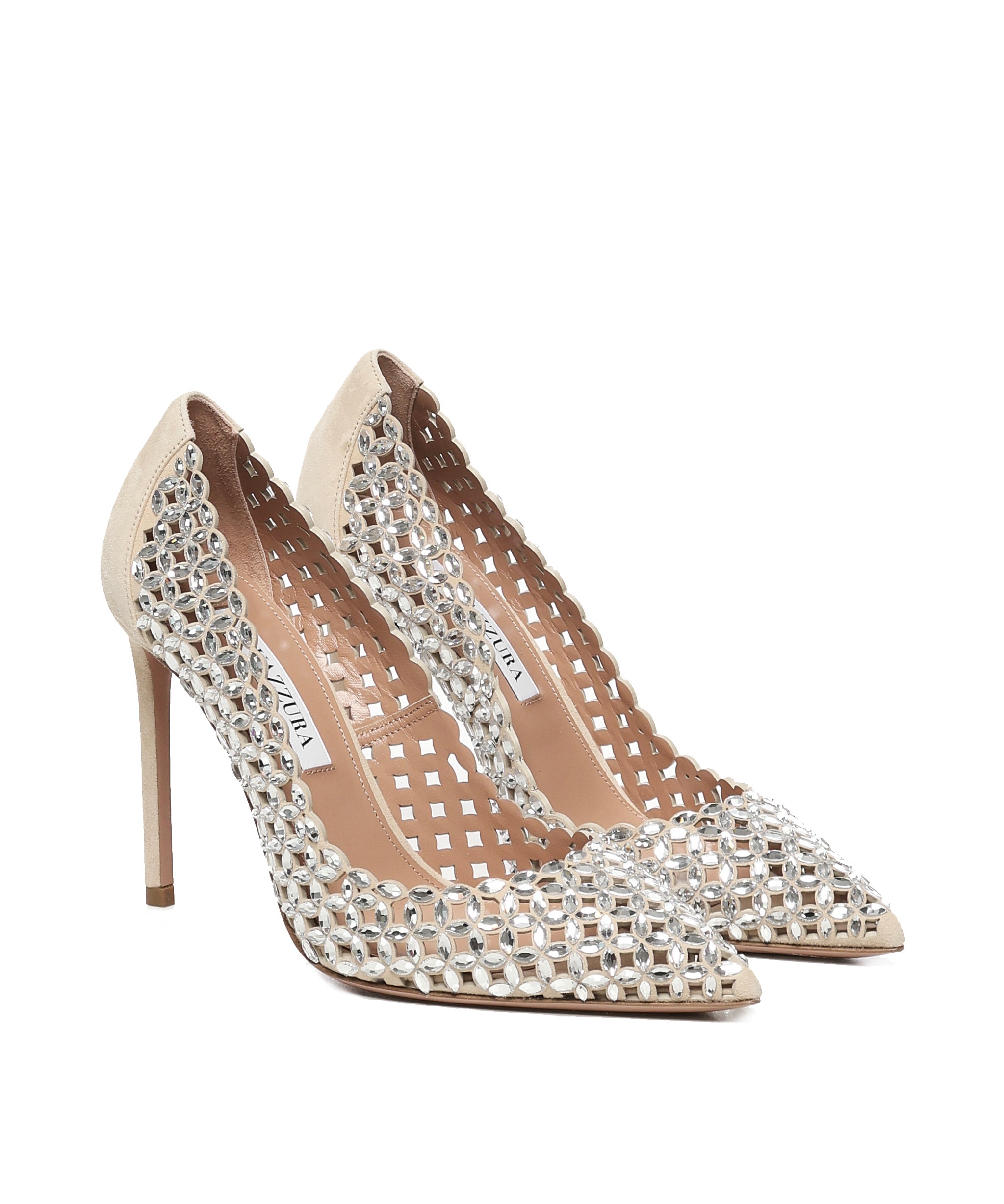 Décolleté in suede con cristalli CTAHIGP0 SUENND AQUAZZURA 