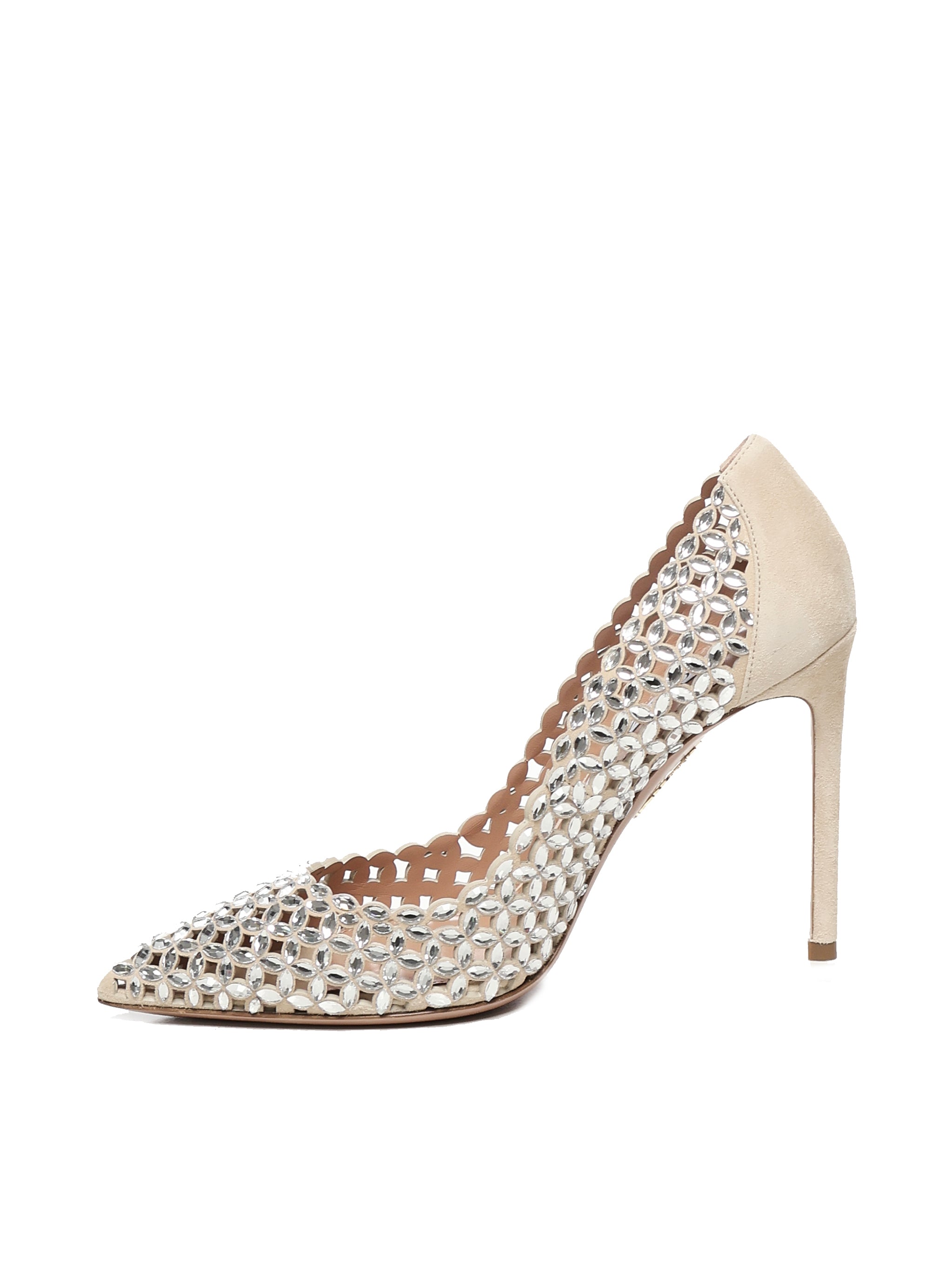Décolleté in suede con cristalli CTAHIGP0 SUENND AQUAZZURA 