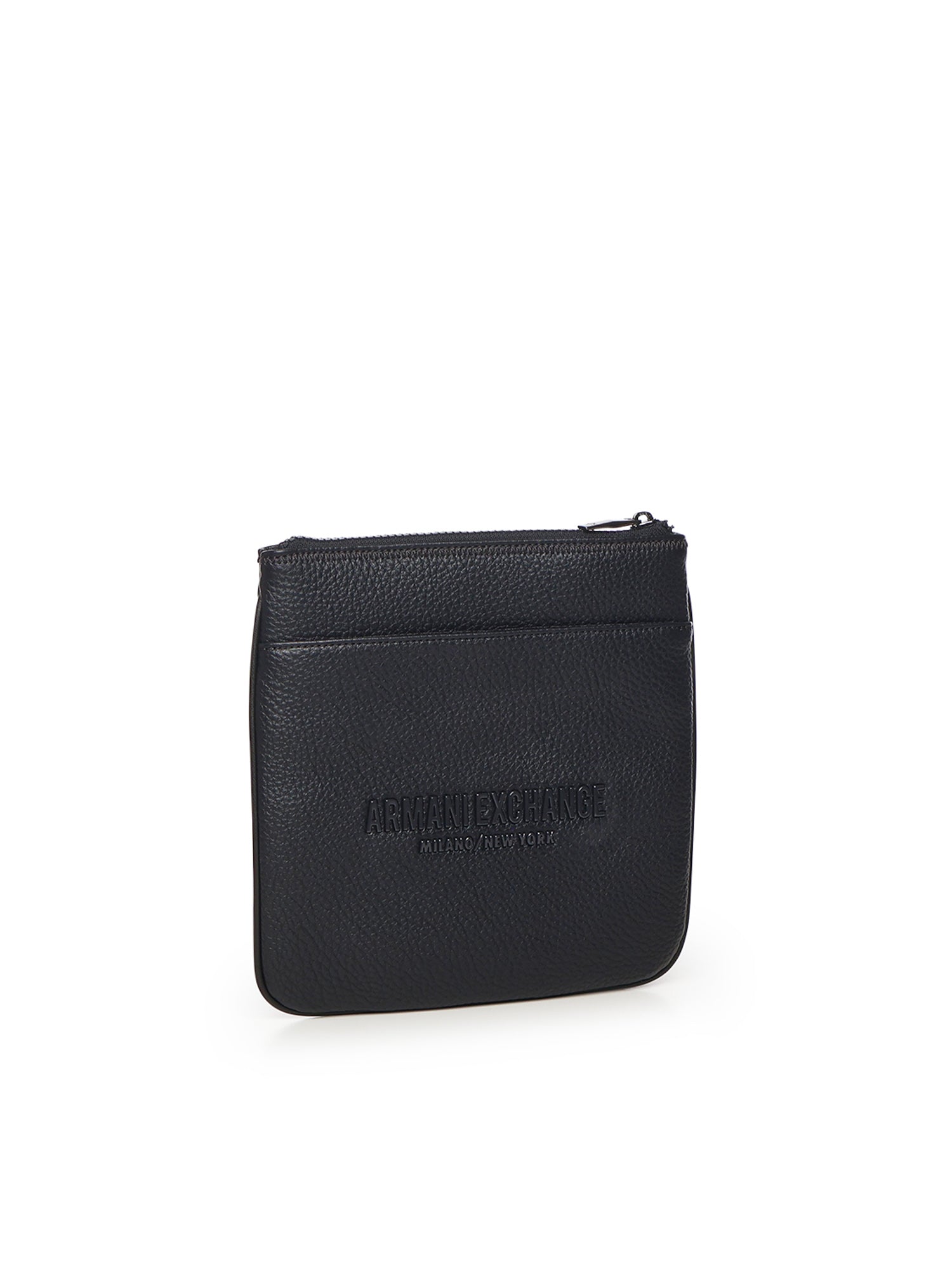 Borsa a tracolla piatta nera in similpelle XM000155 AF11931UB101 ARMANI EXCHANGE 