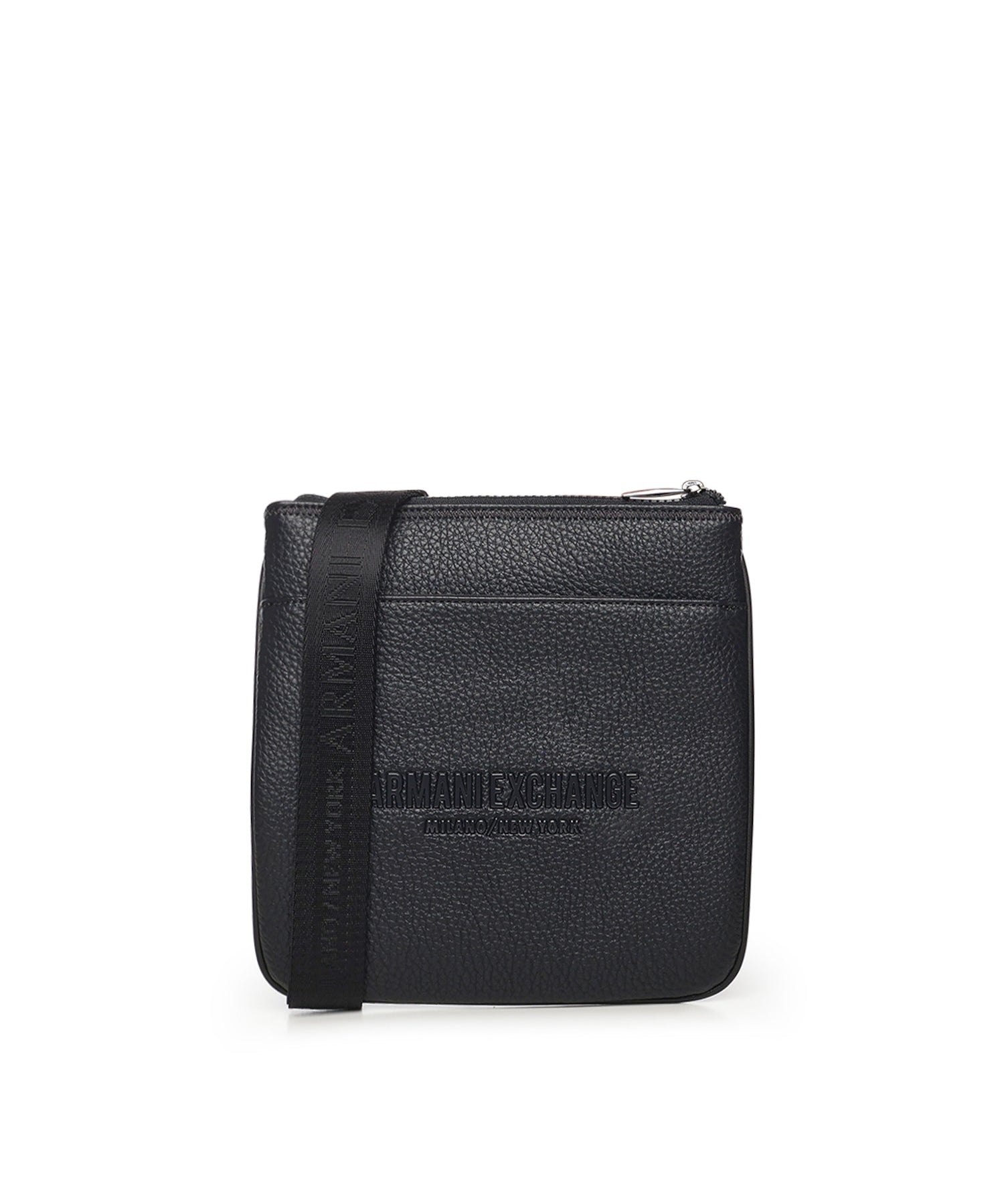 Borsa a tracolla piatta nera in similpelle XM000155 AF11931UB101 ARMANI EXCHANGE 