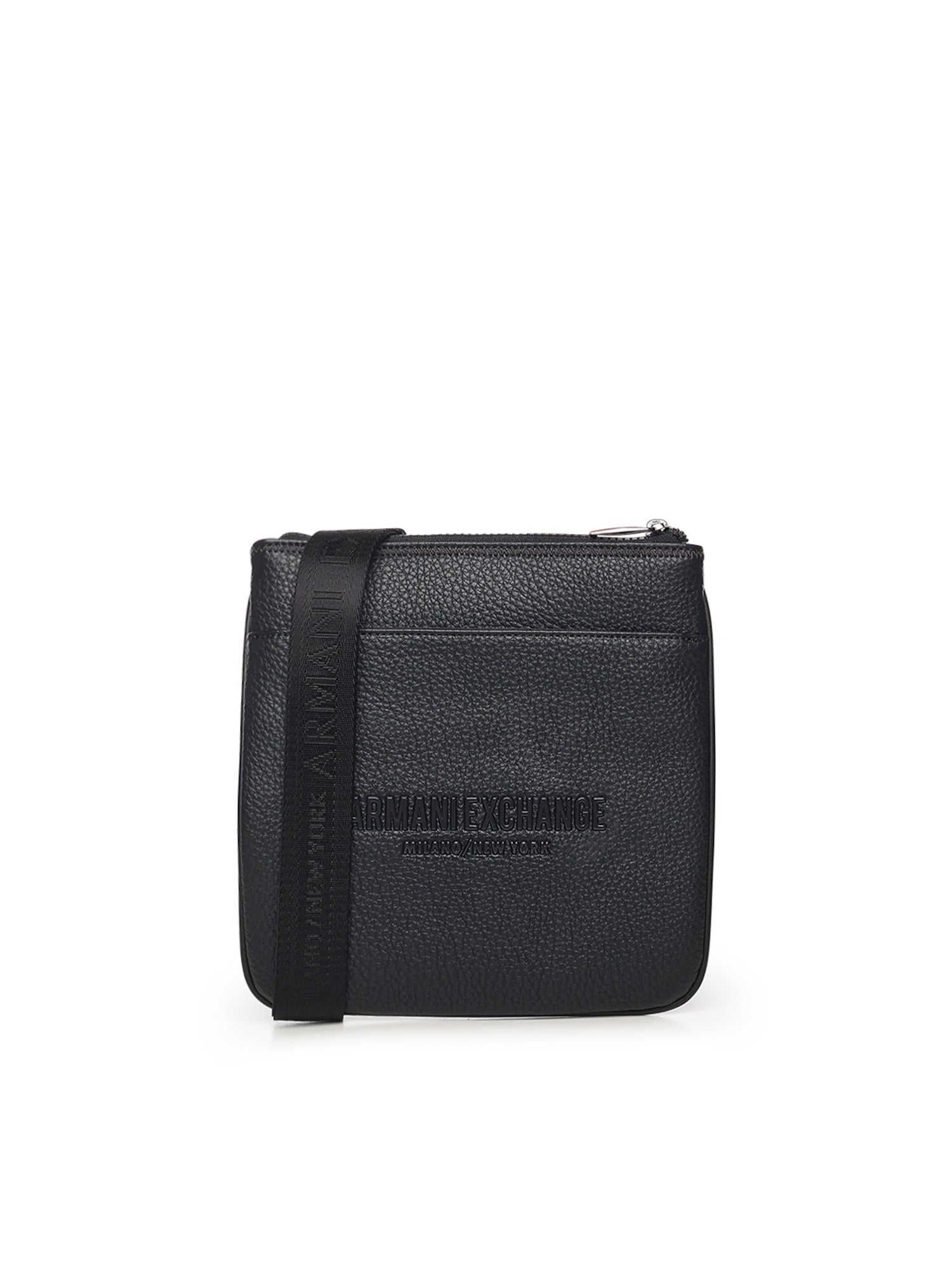 Borsa a tracolla piatta nera in similpelle XM000155 AF11931UB101 ARMANI EXCHANGE 