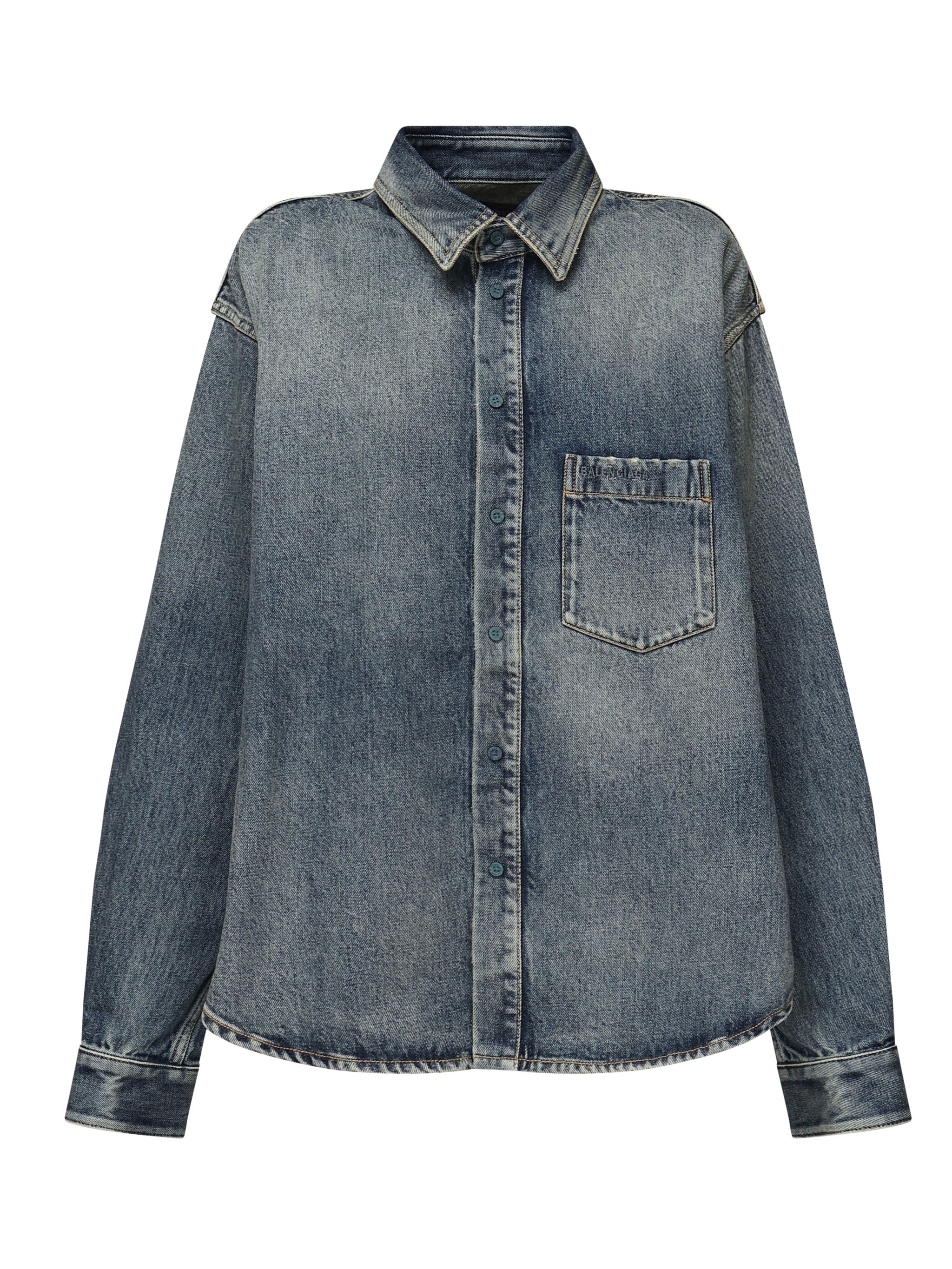 Camicia in cotone con Tasca sul Petto 783691 THW254245 BALENCIAGA 