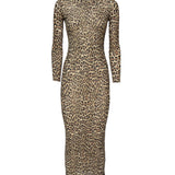 Abito midi con stampa leopard 2A582A M8159 BLUMARINE 