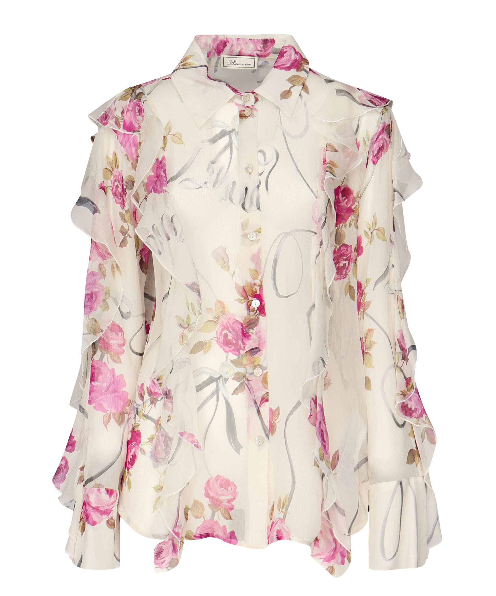 Camicia con volant 2C351A F7141 BLUMARINE 