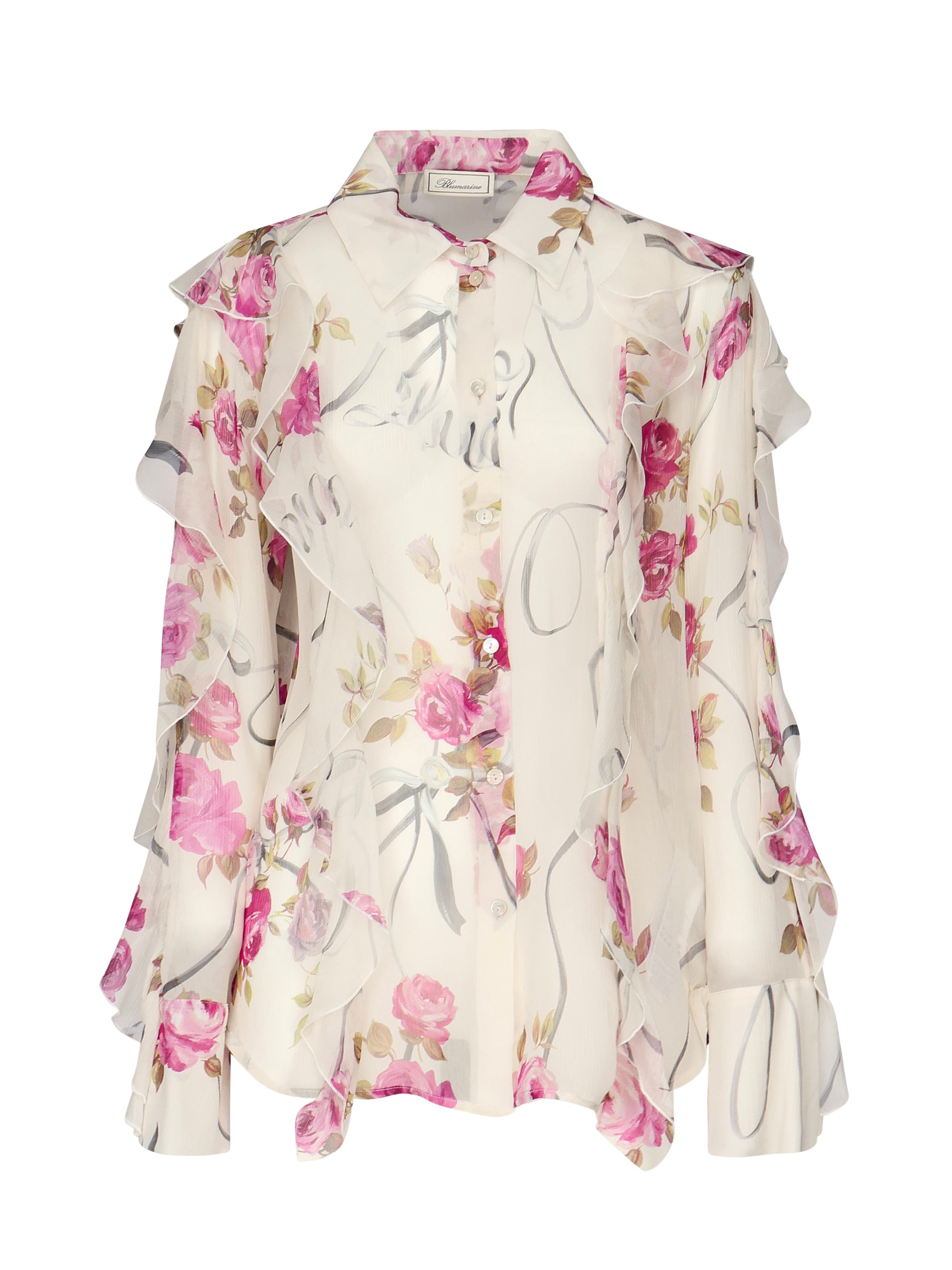 Camicia con volant 2C351A F7141 BLUMARINE 