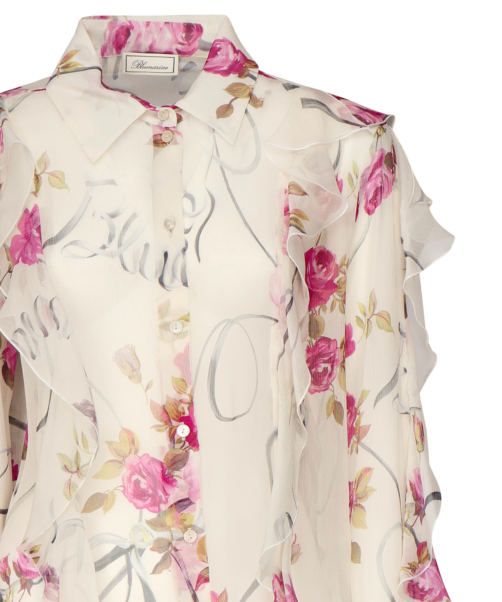 Camicia con volant 2C351A F7141 BLUMARINE 
