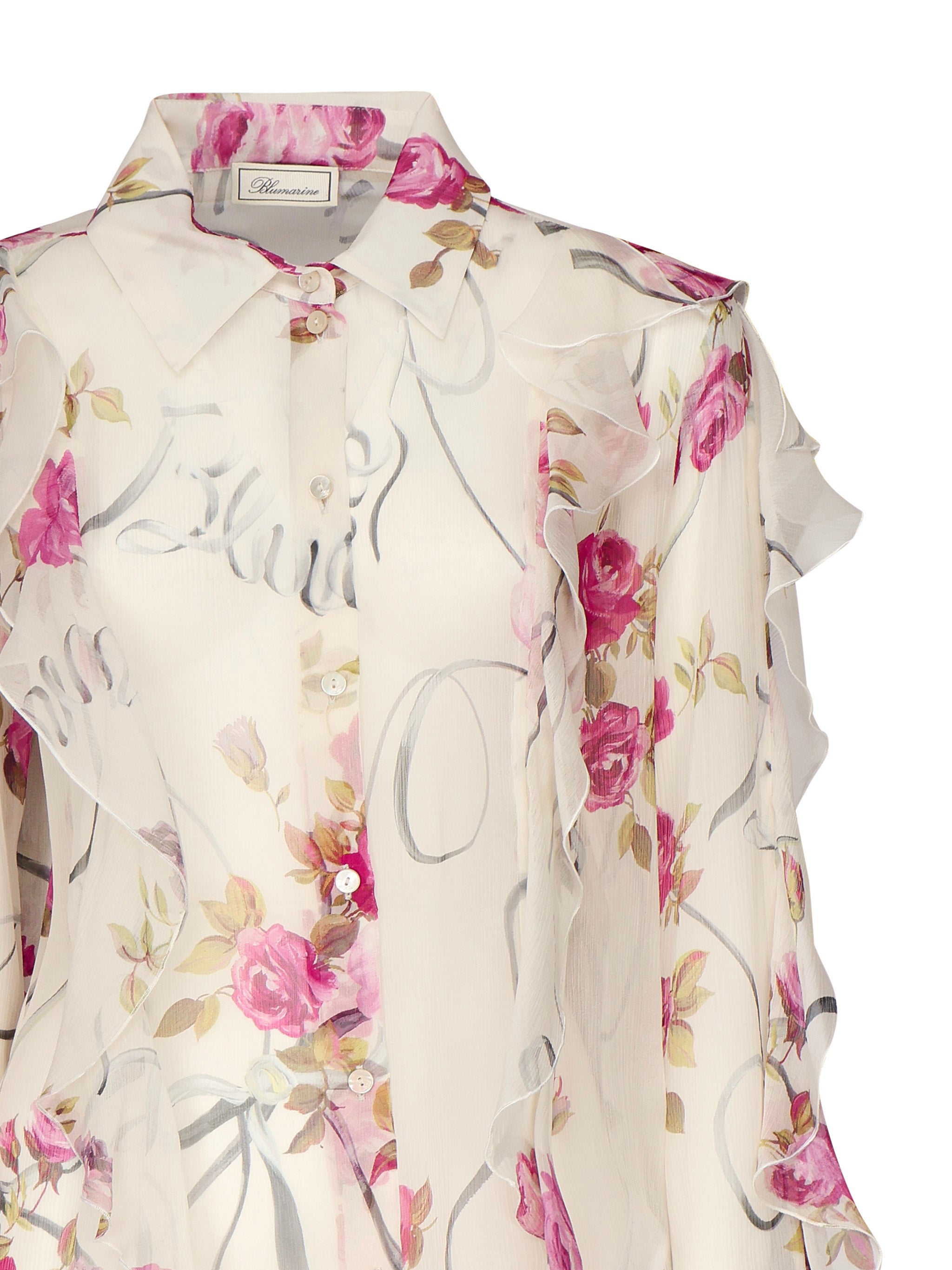 Camicia con volant 2C351A F7141 BLUMARINE 