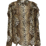 Camicia in georgette stampata con volant 2C354A M9905 BLUMARINE 