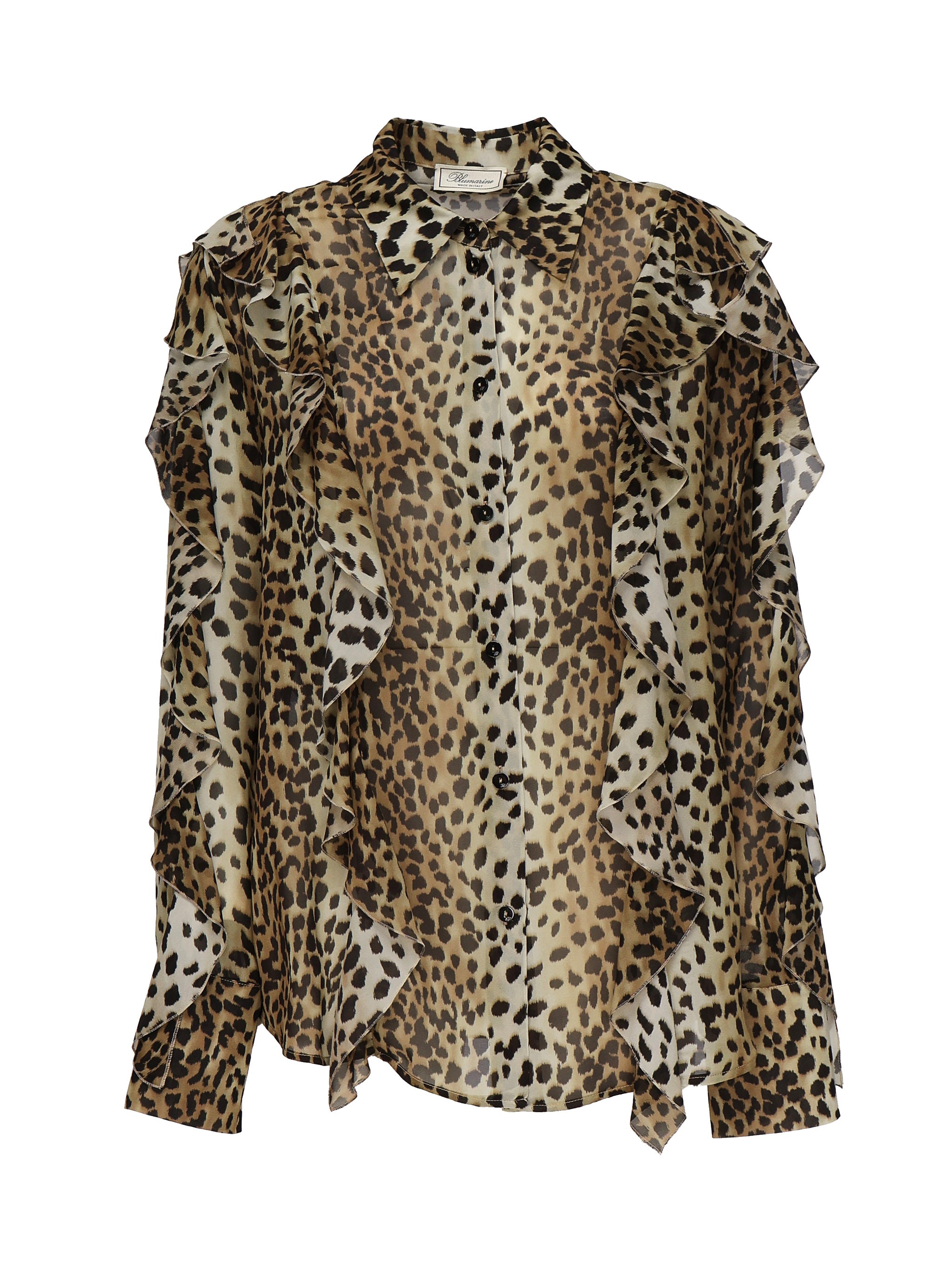 Camicia in georgette stampata con volant 2C354A M9905 BLUMARINE 