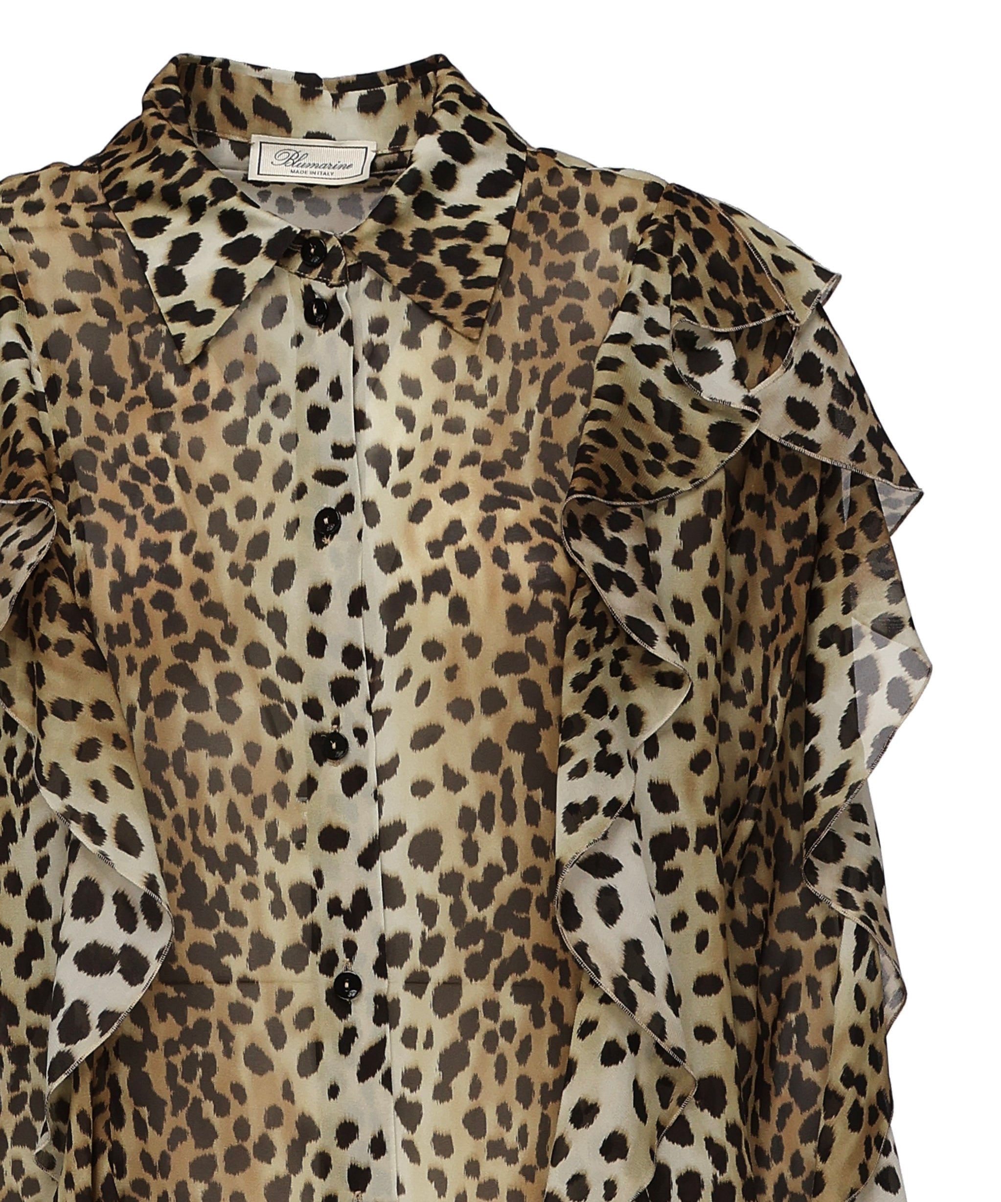 Camicia in georgette stampata con volant 2C354A M9905 BLUMARINE 