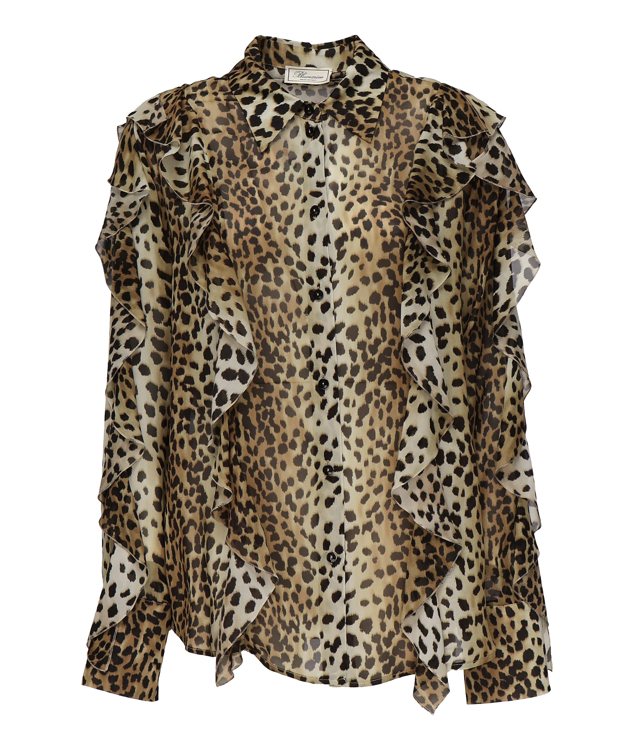 Camicia in georgette stampata con volant 2C354A M9905 BLUMARINE 