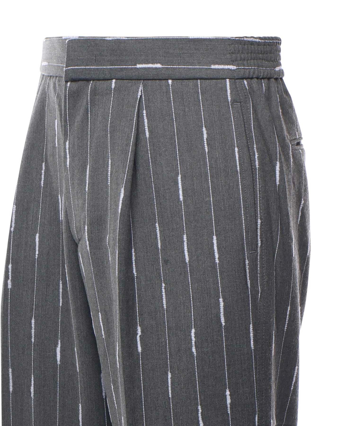 Pantaloni gessati con pinces PT005V3 GRY BONSAI 