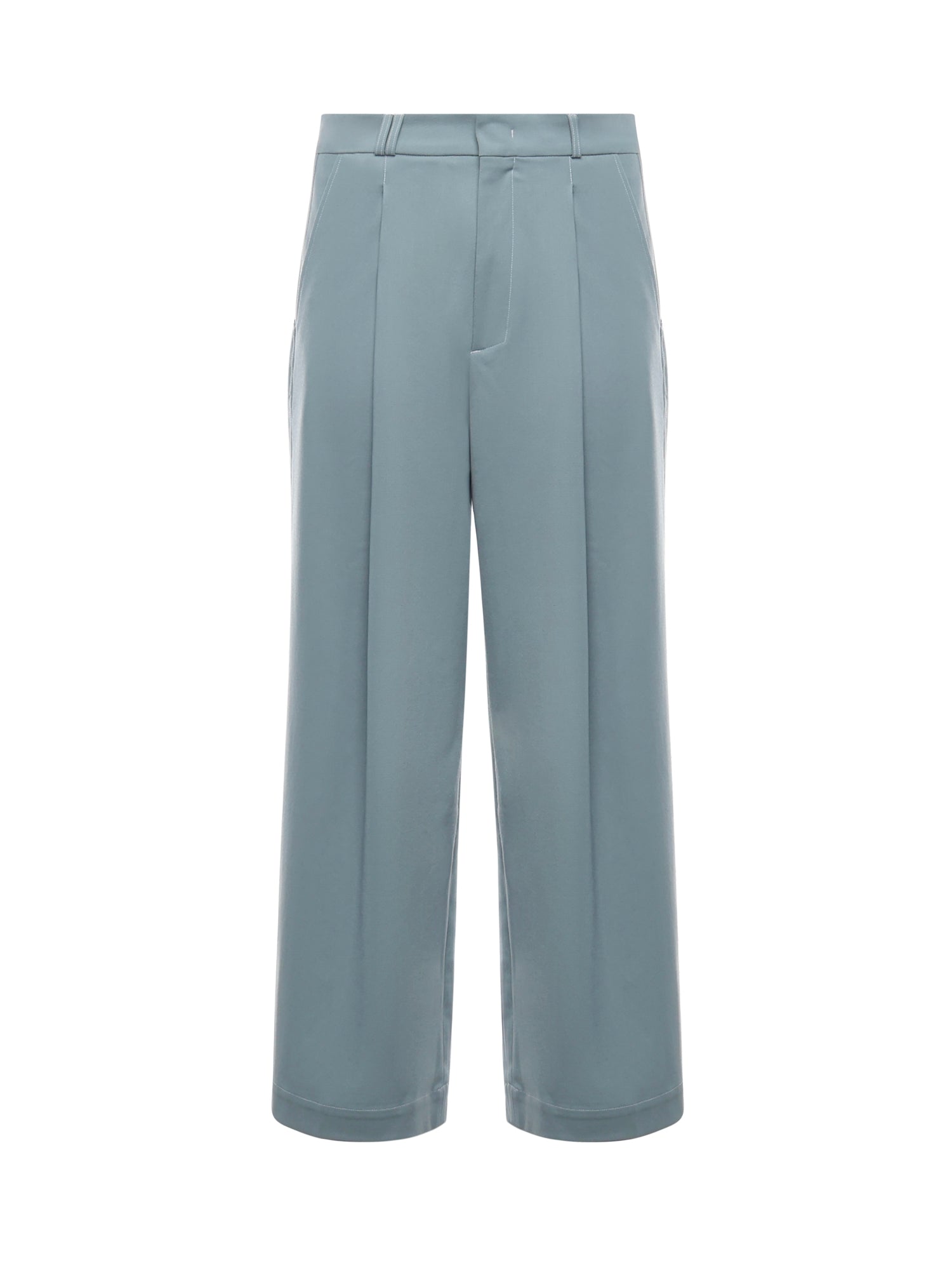 Pantaloni super loose con pinces PT016V1 BLU BONSAI 