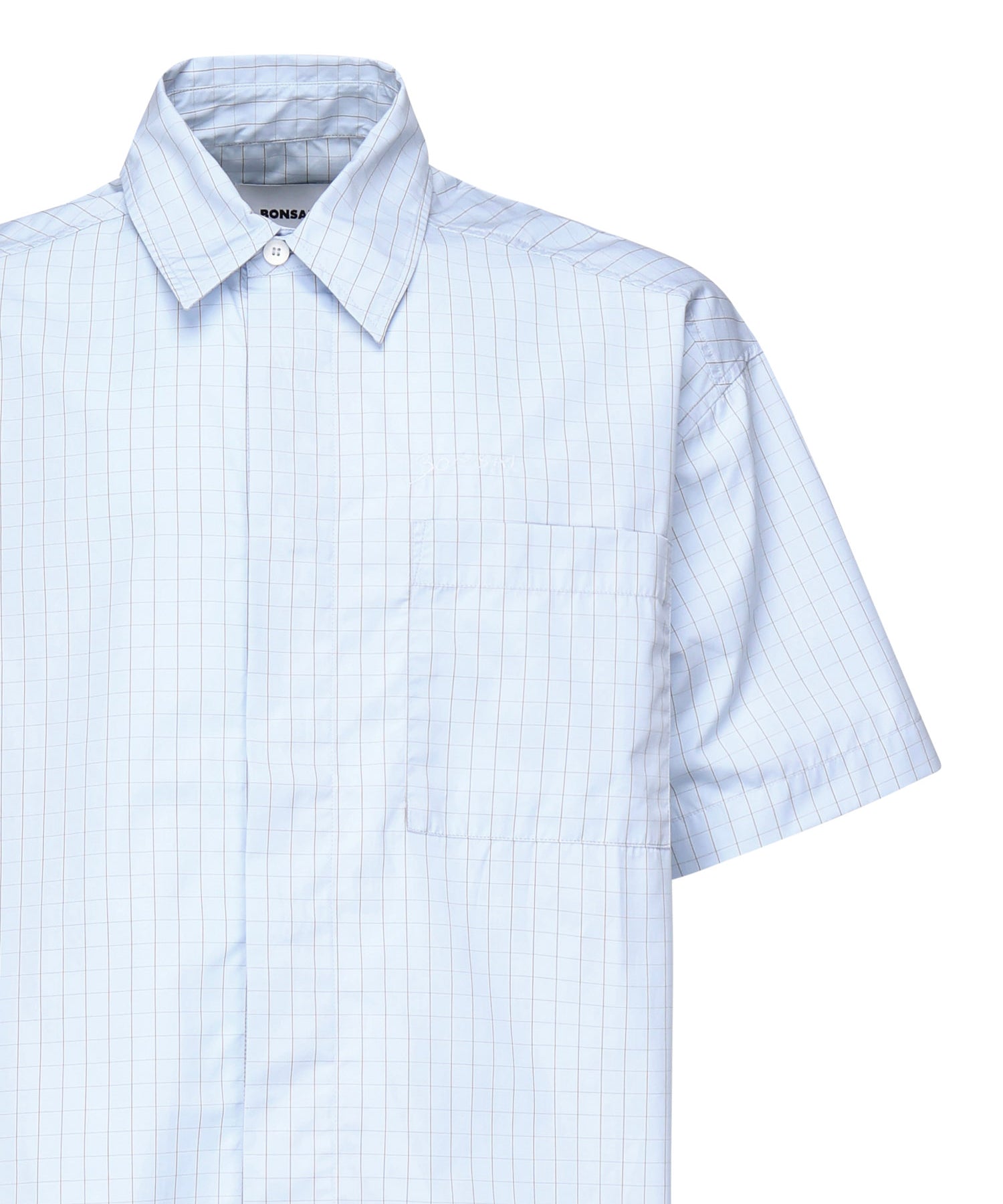 Camicia check in cotone SH002002 BLU BONSAI 