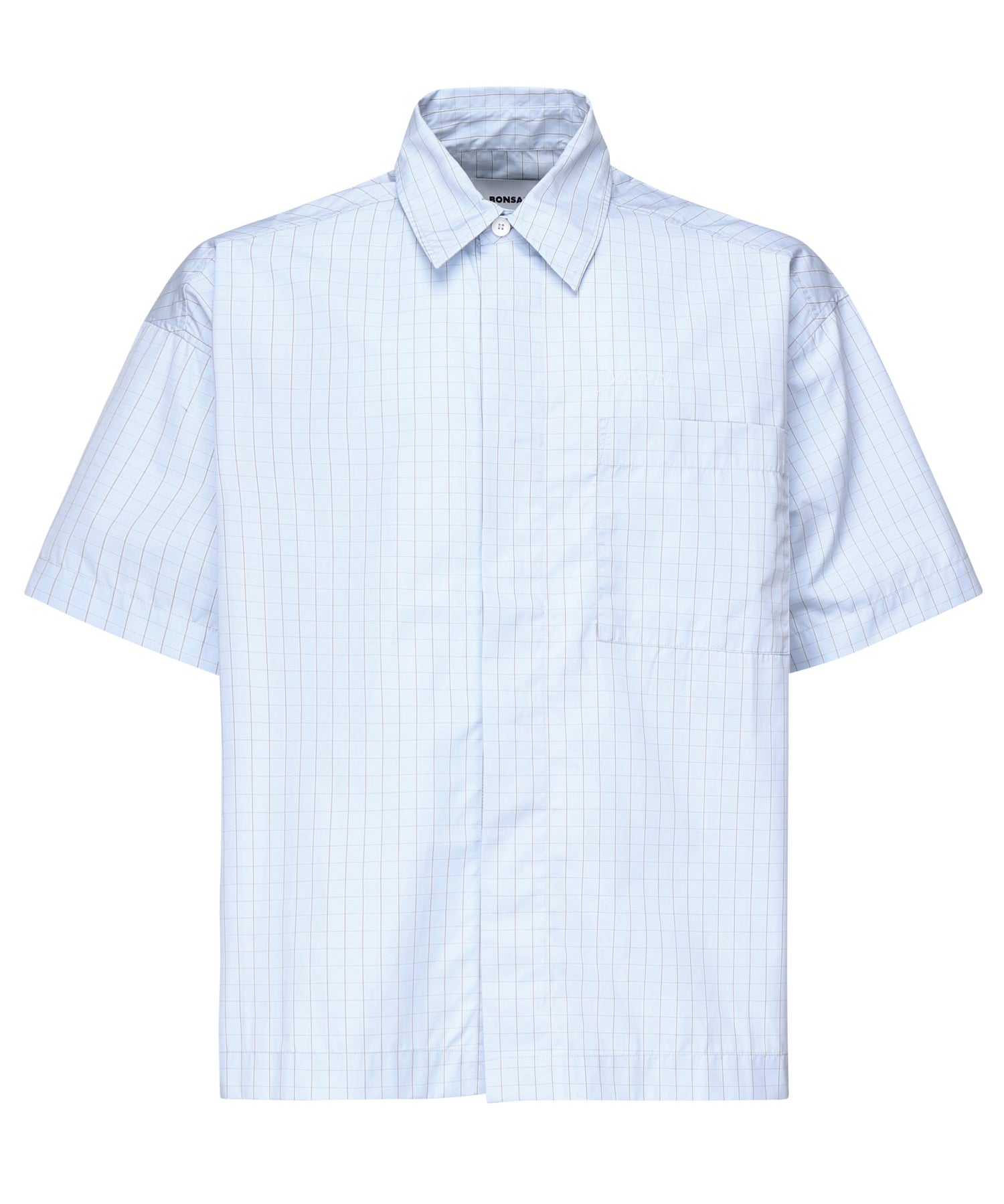 Camicia check in cotone SH002002 BLU BONSAI 