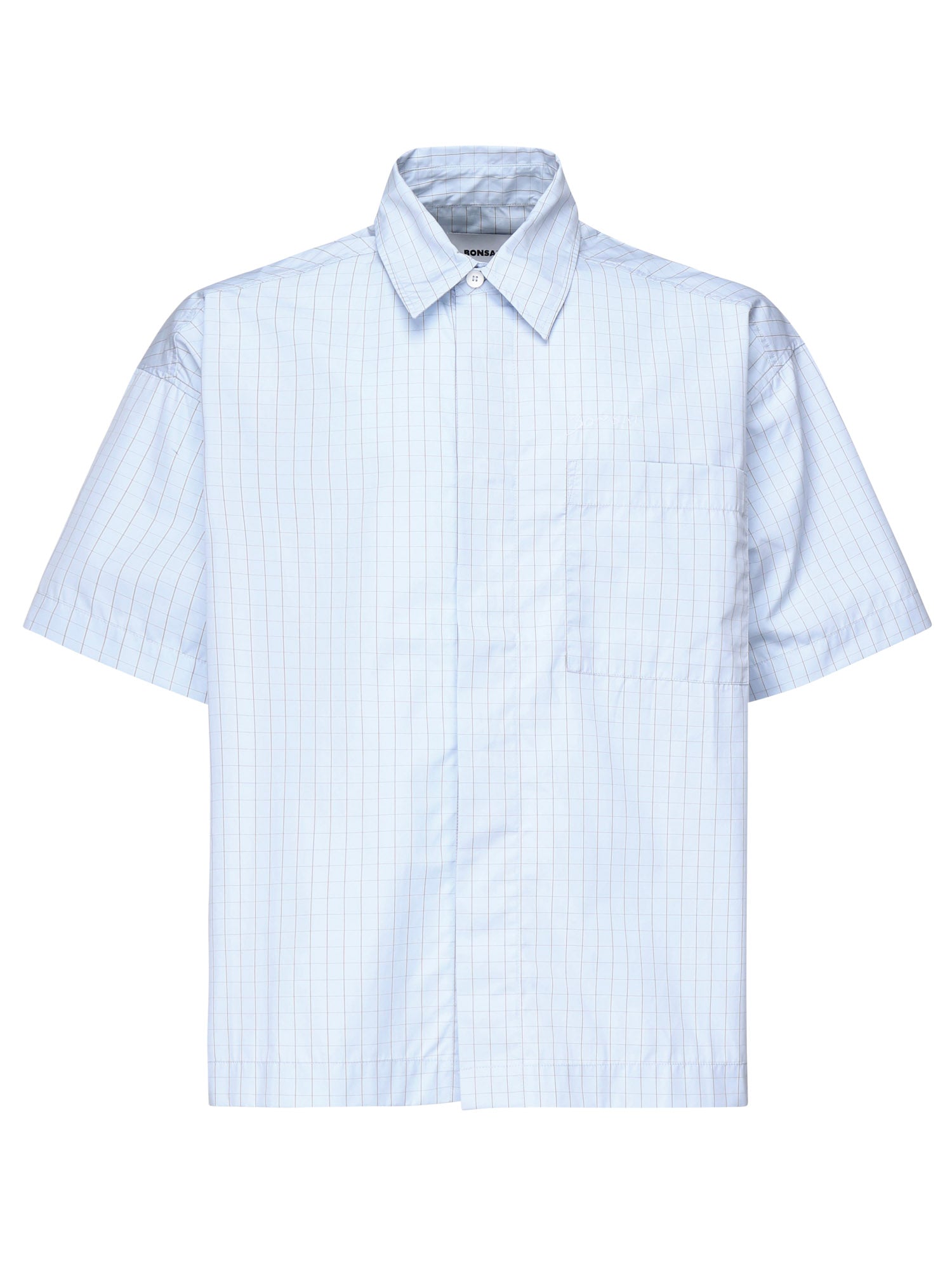 Camicia check in cotone SH002002 BLU BONSAI 