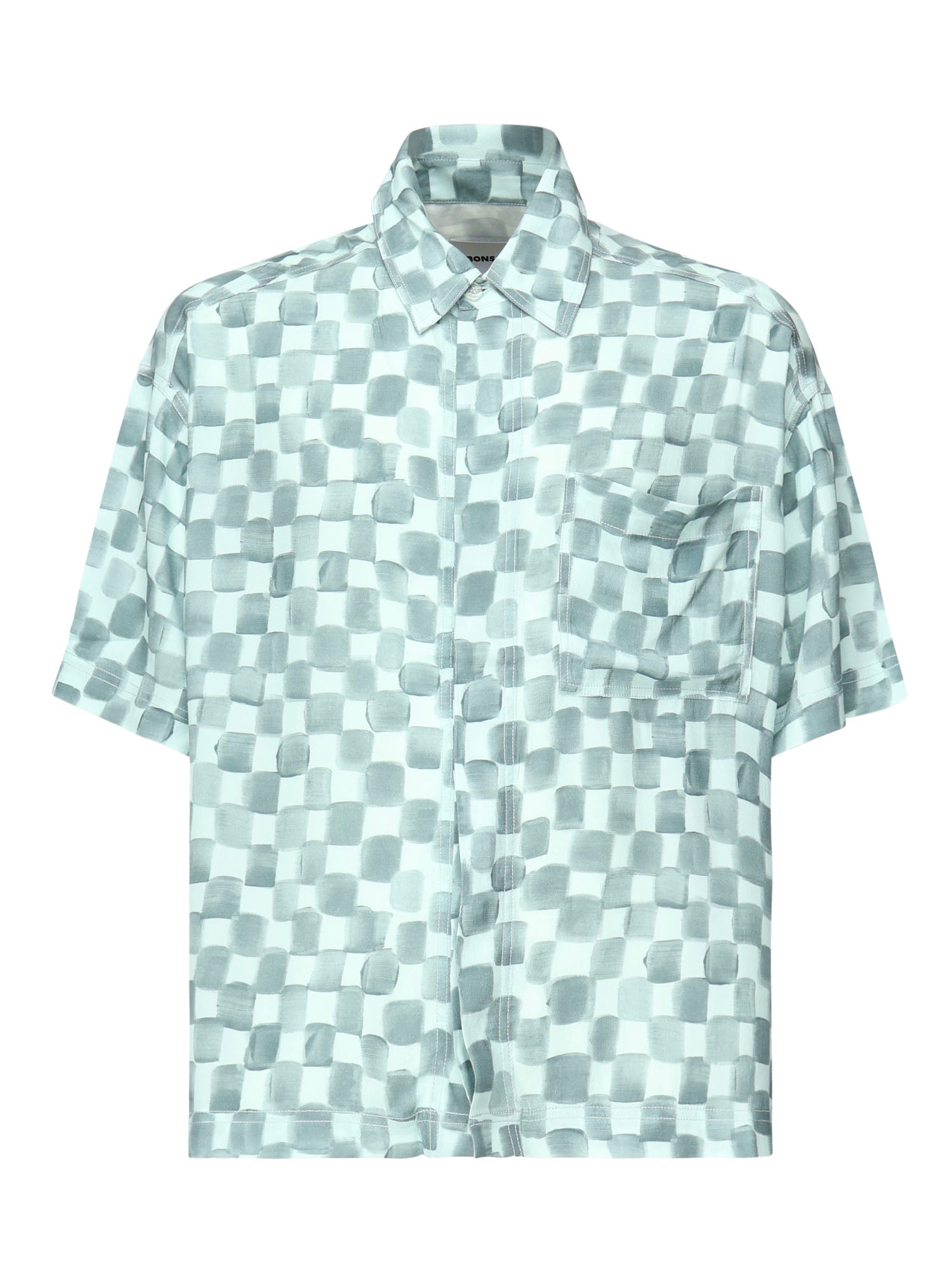 Camicia cropped Acquerello<BR/> SH002004 BLUCLR BONSAI 