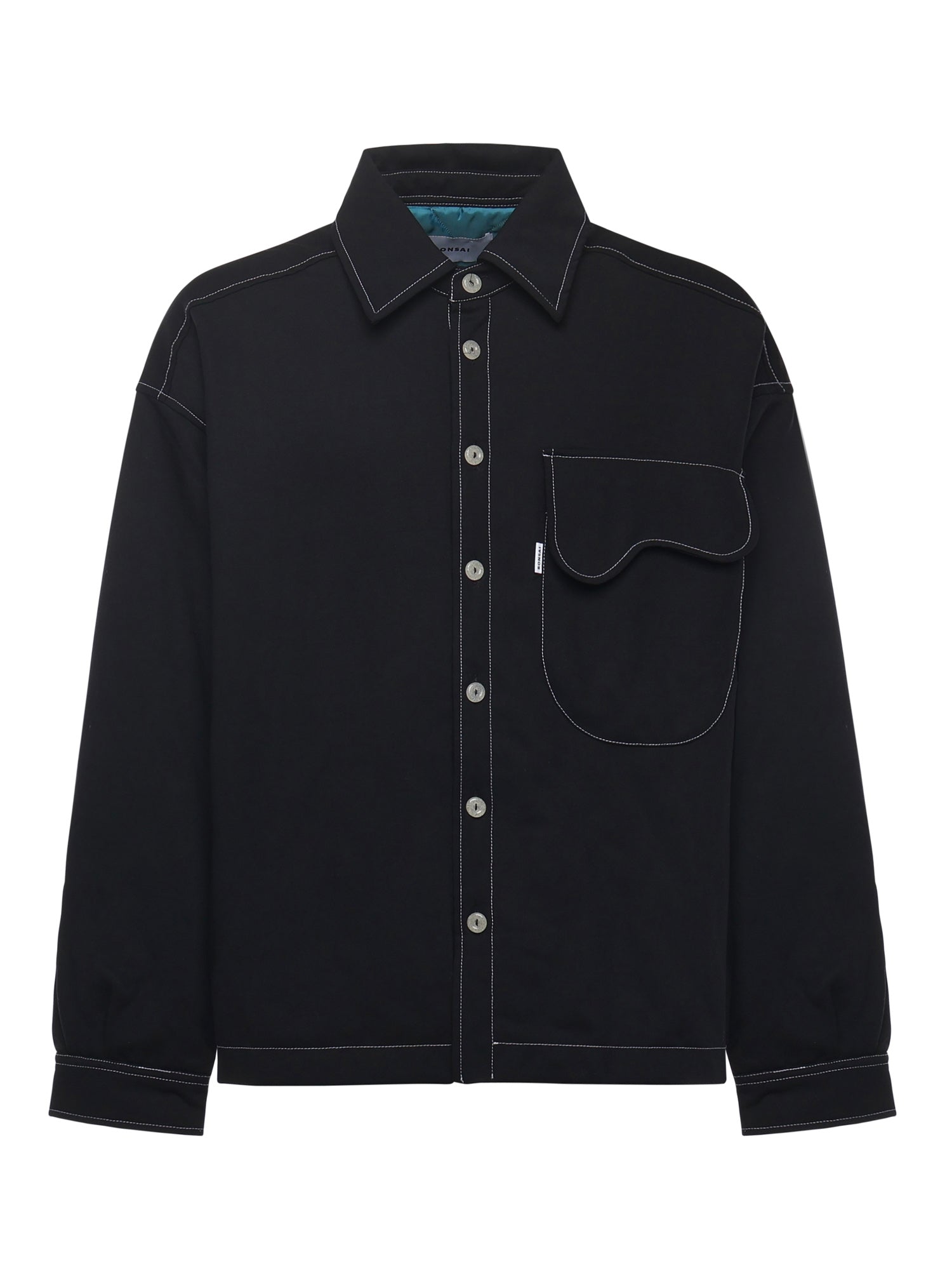 Overshirt con tasca sul petto SH003002 BLK BONSAI 
