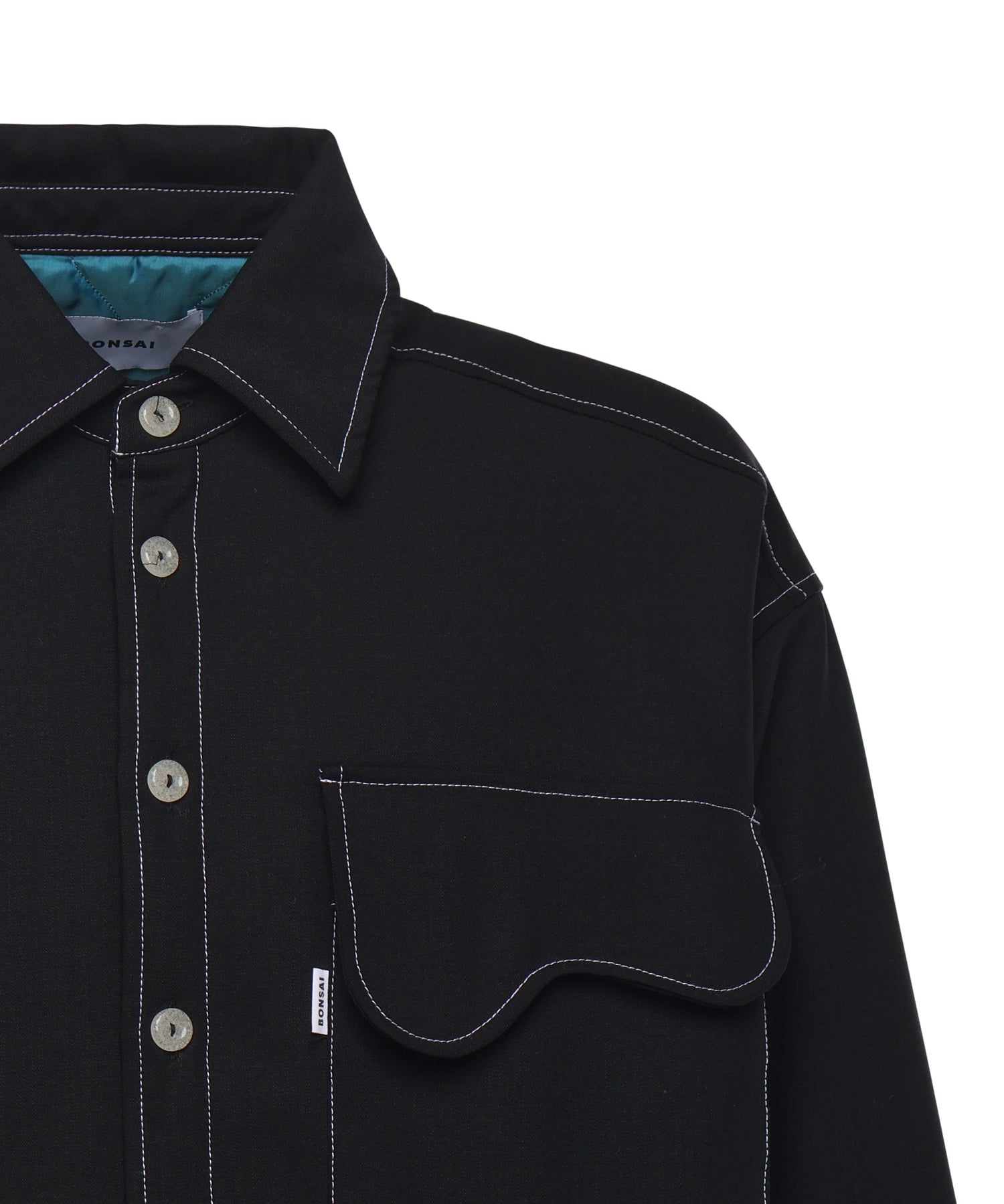 Overshirt con tasca sul petto SH003002 BLK BONSAI 