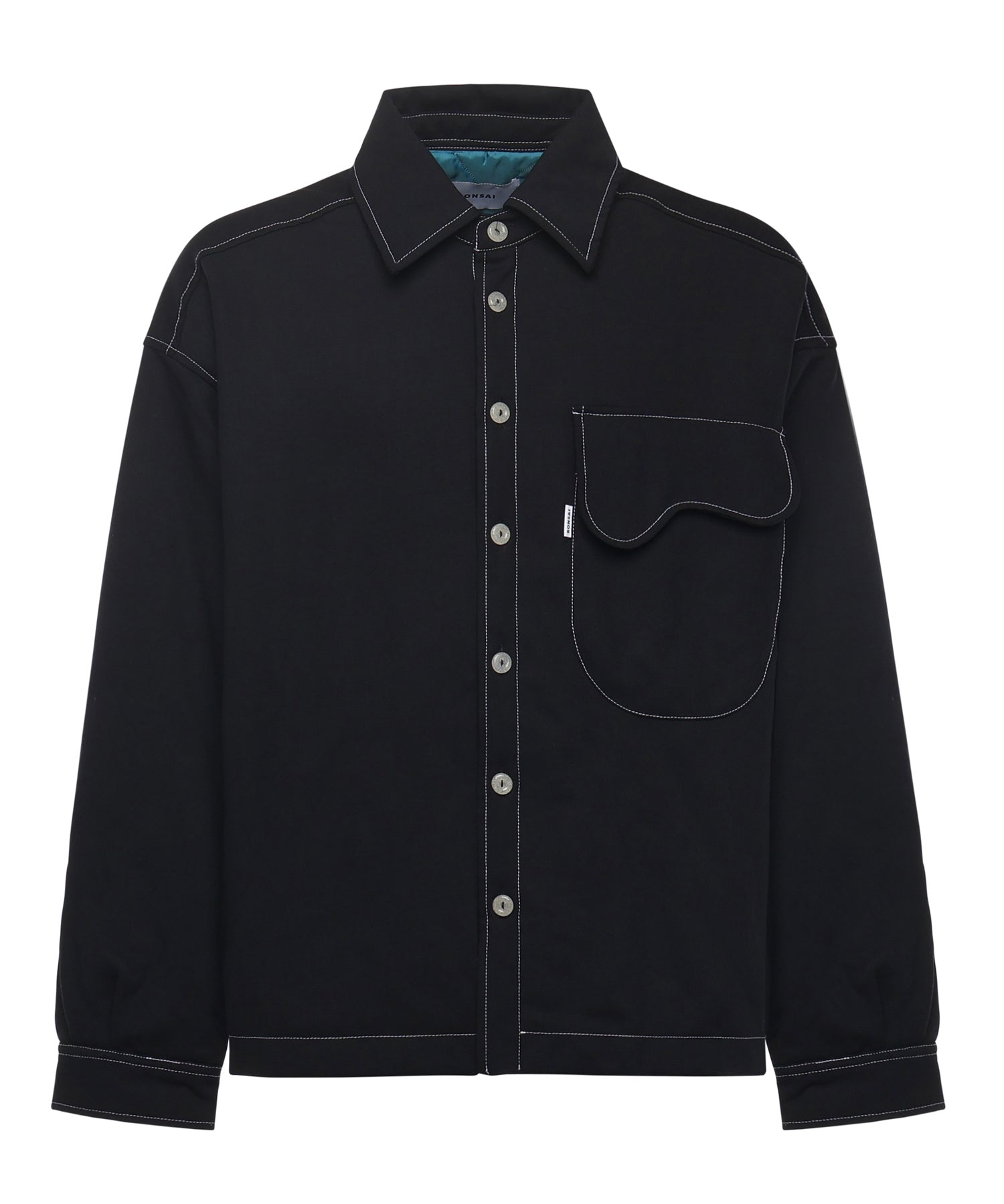Overshirt con tasca sul petto SH003002 BLK BONSAI 
