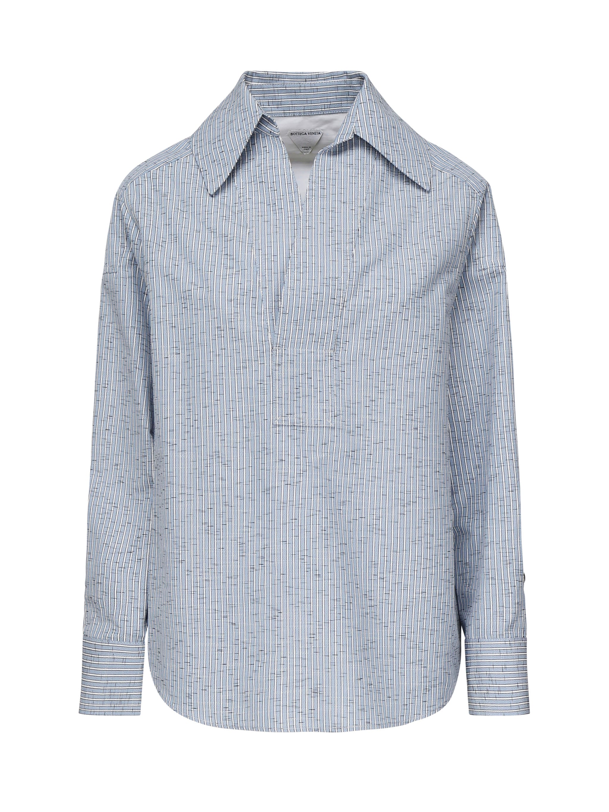 Camicia a righe in cotone e lino 819968 V5CW04028 BOTTEGA VENETA 