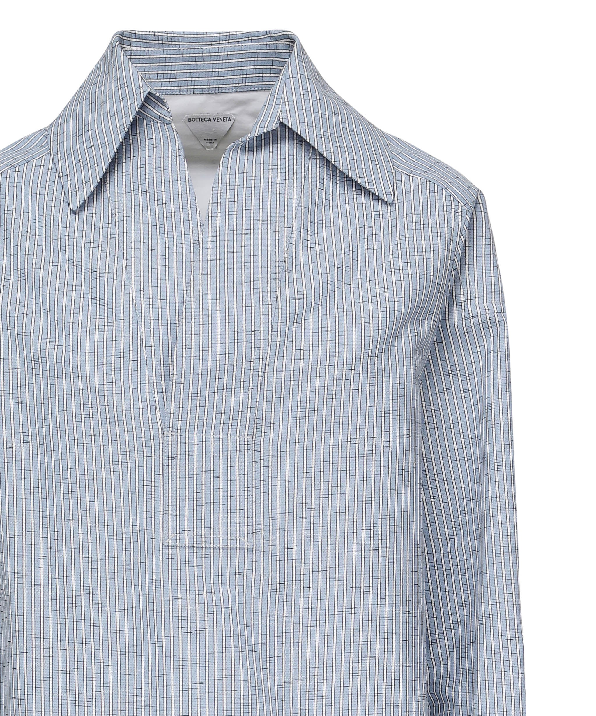 Camicia a righe in cotone e lino 819968 V5CW04028 BOTTEGA VENETA 