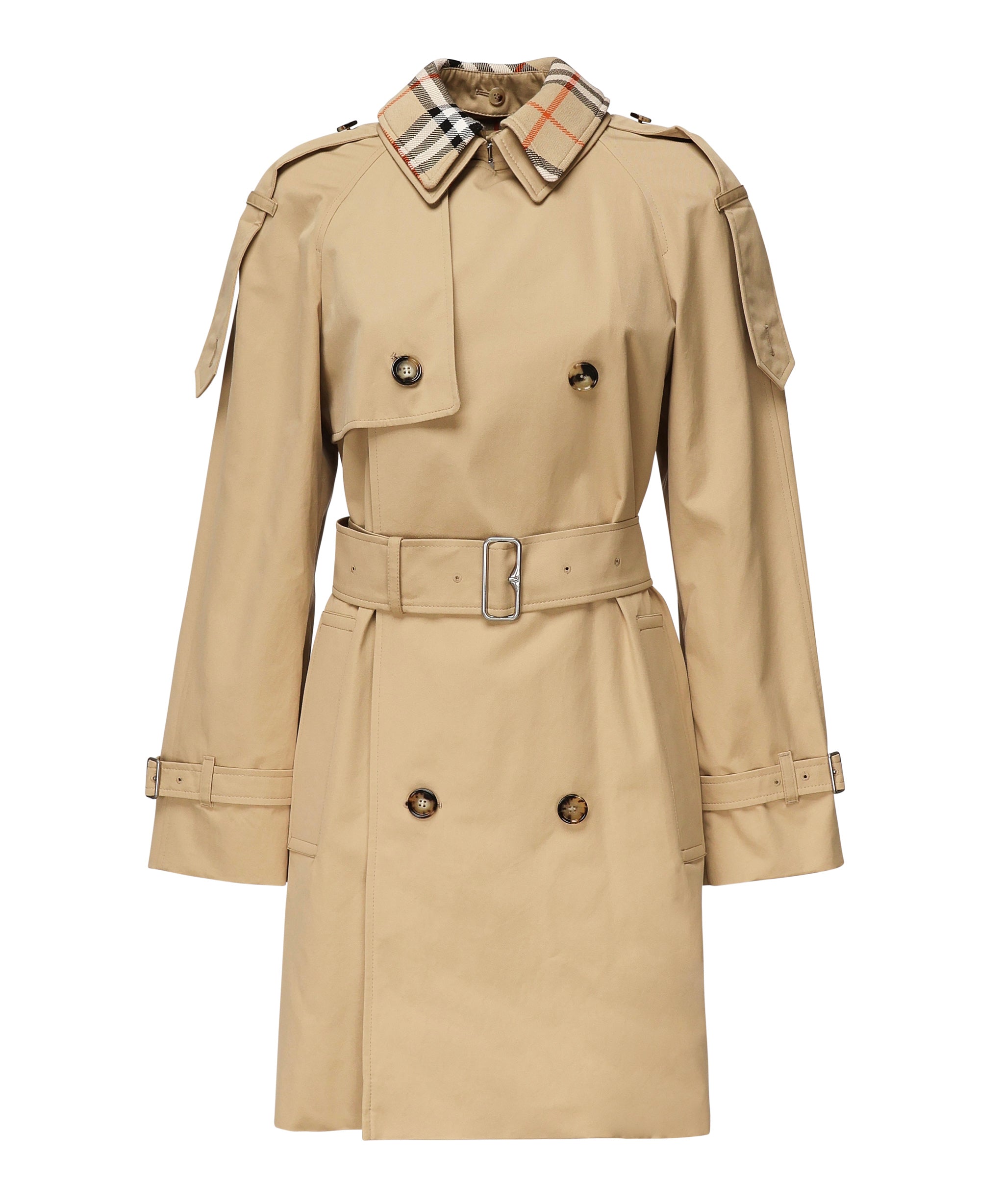 Trench corto con collo Check<BR/> 8094940 B8626 BURBERRY 