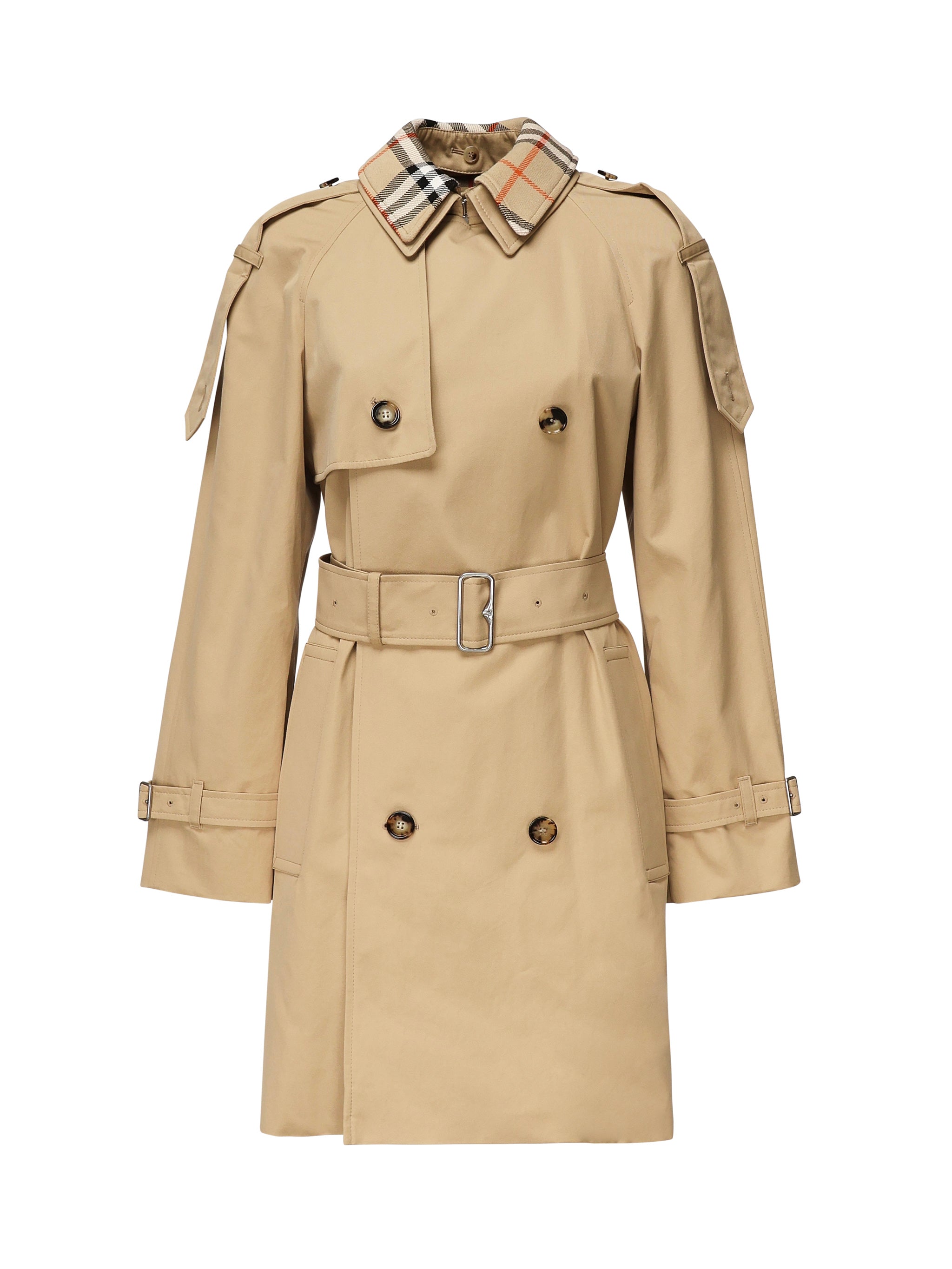 Trench corto con collo Check<BR/> 8094940 B8626 BURBERRY 