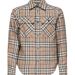 Camicia check in cotone e lino 8108014 C2044 BURBERRY 