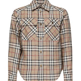 Camicia check in cotone e lino 8108014 C2044 BURBERRY 