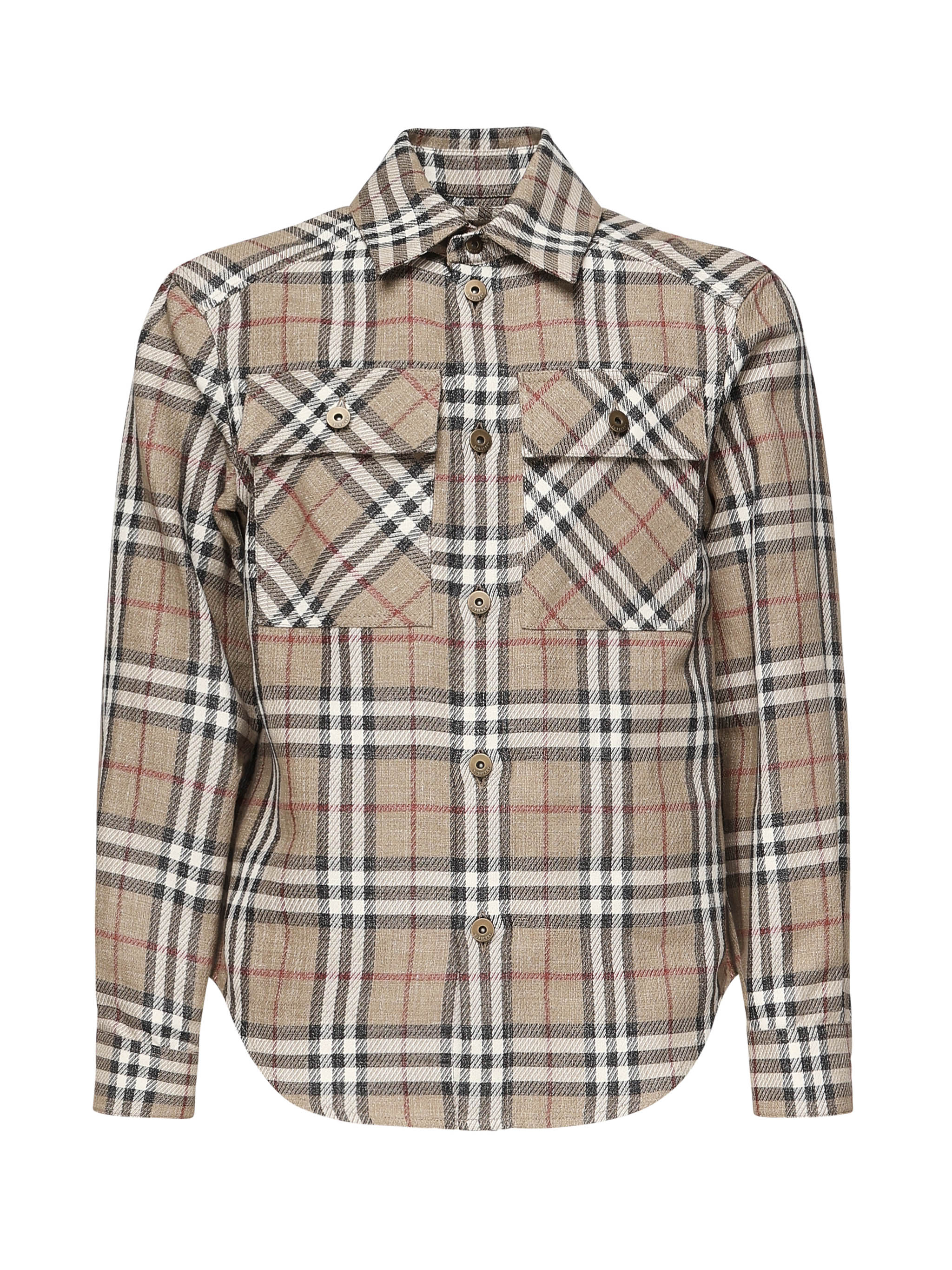 Camicia check in cotone e lino 8108014 C2044 BURBERRY 