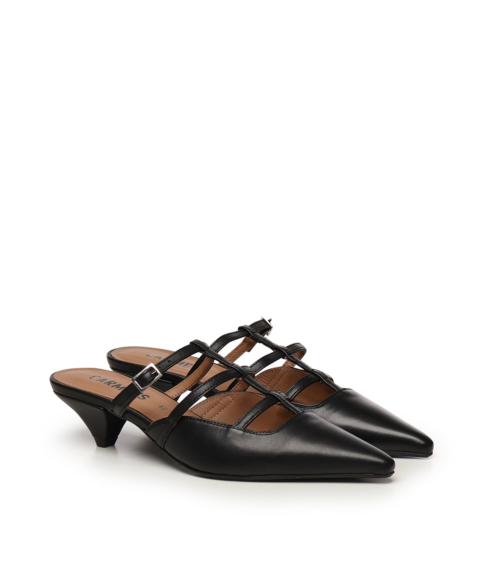 Sabot a listini in morbida pelle di vitello A55182 NERO CARMENS 