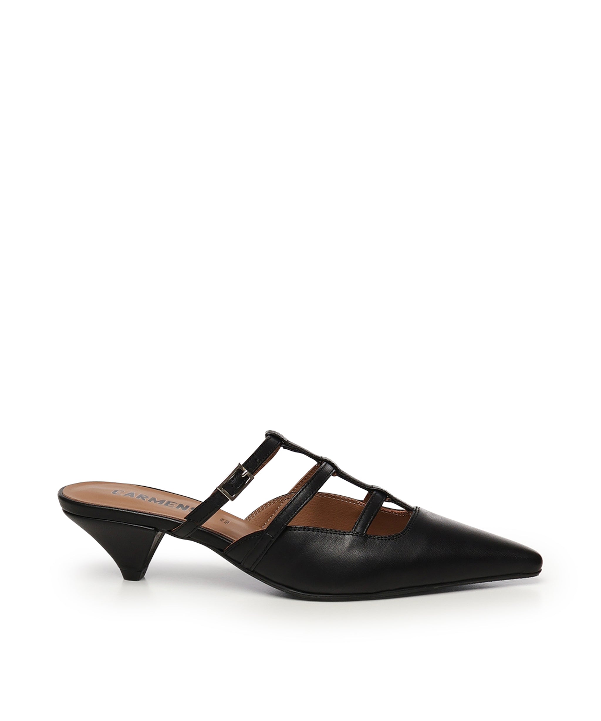Sabot a listini in morbida pelle di vitello A55182 NERO CARMENS 