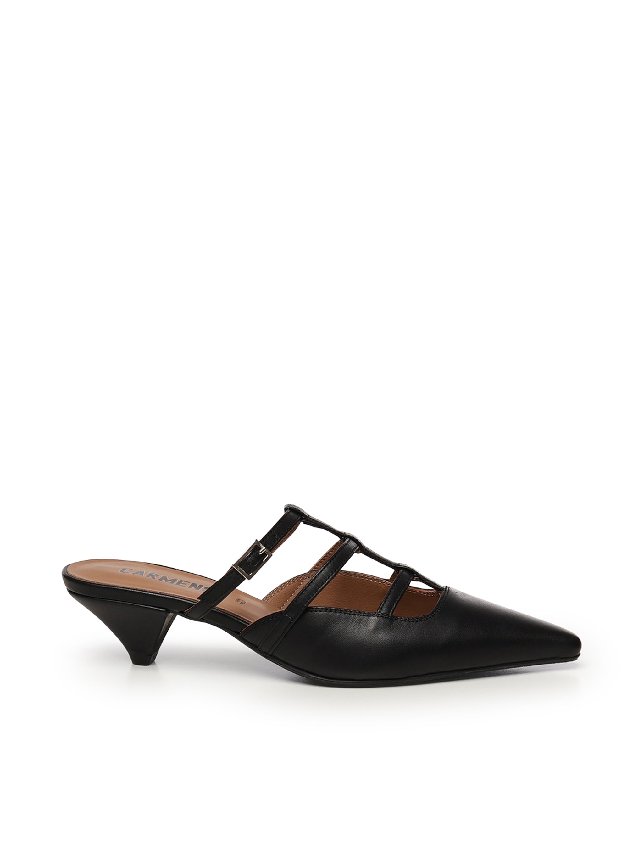 Sabot a listini in morbida pelle di vitello A55182 NERO CARMENS 