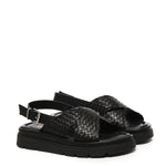 Sandalo flat Thea Tress A55379 NERO CARMENS 