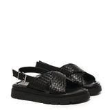 Sandalo flat Thea Tress A55379 NERO CARMENS 
