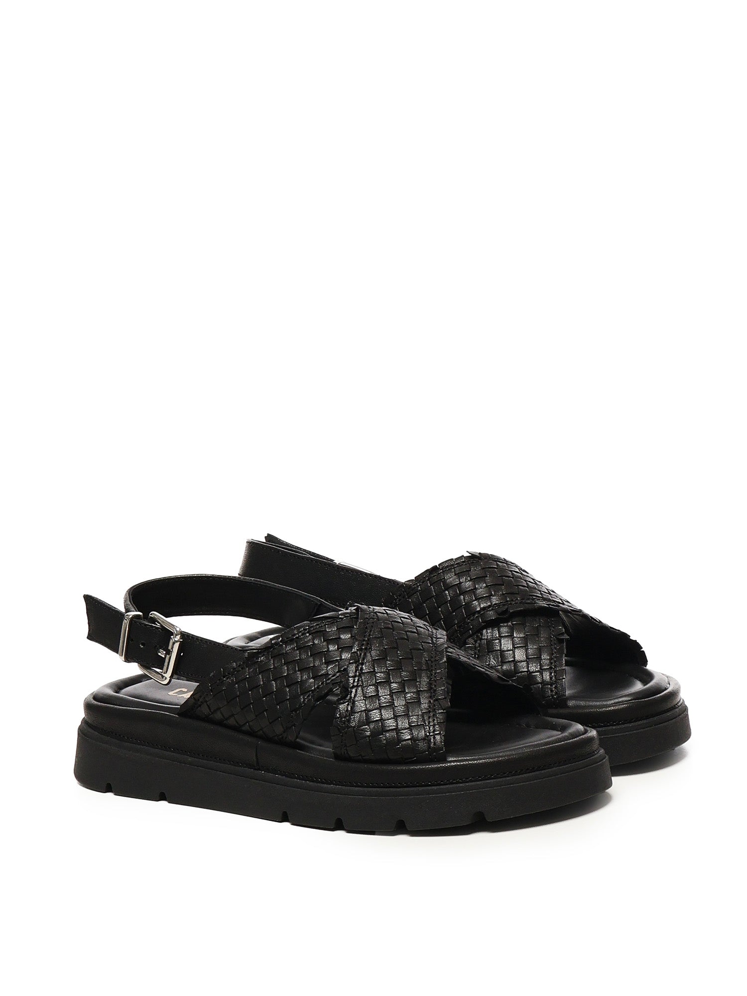 Sandalo flat Thea Tress A55379 NERO CARMENS 