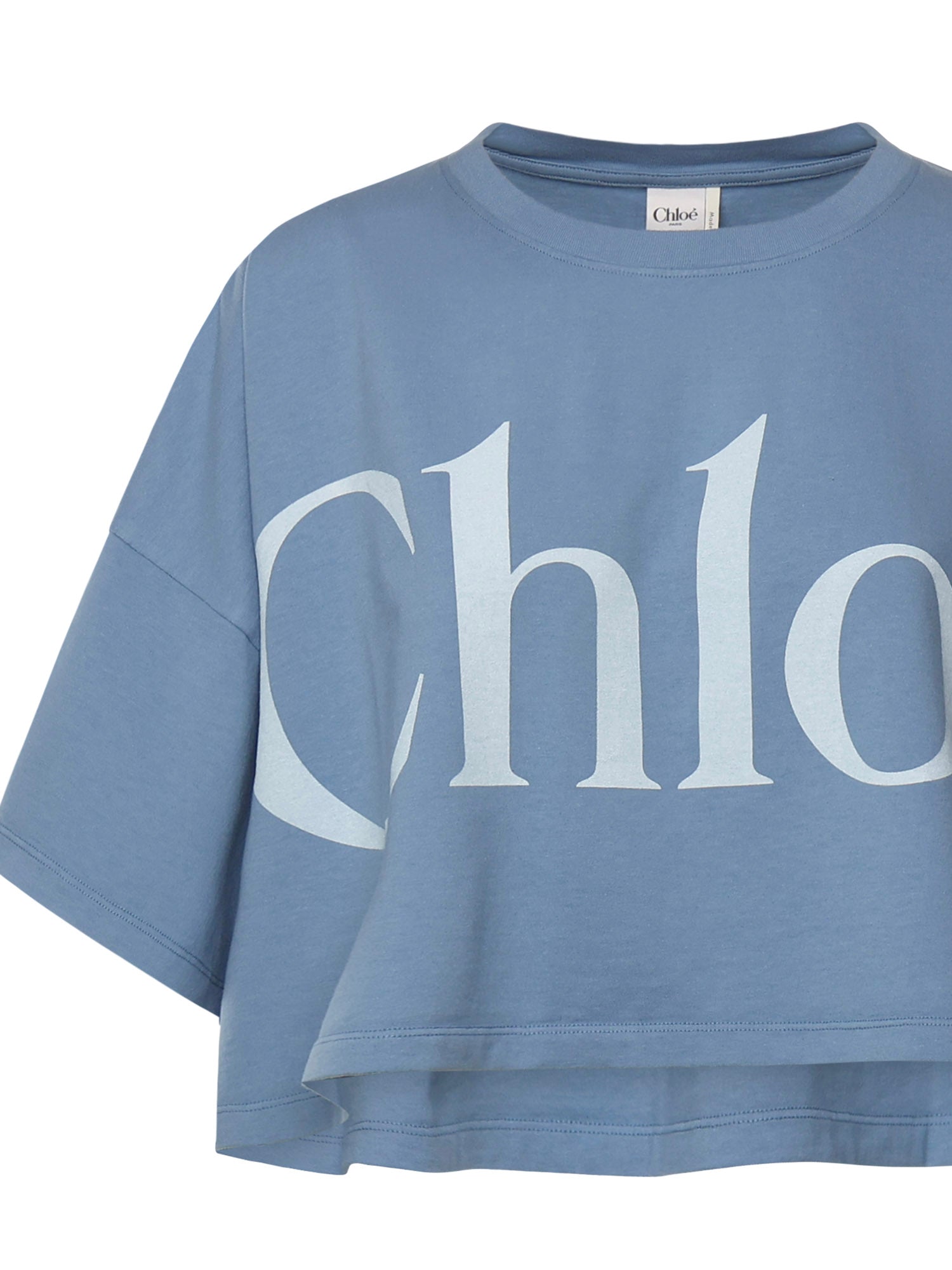 T-shirt cropped con logo CHC25AJH09183 40Q CHLOÉ 