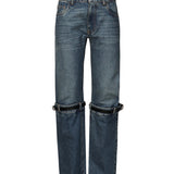 Jeans dritti con fibbia in pelle COPP32F2014 BLU COPERNI 